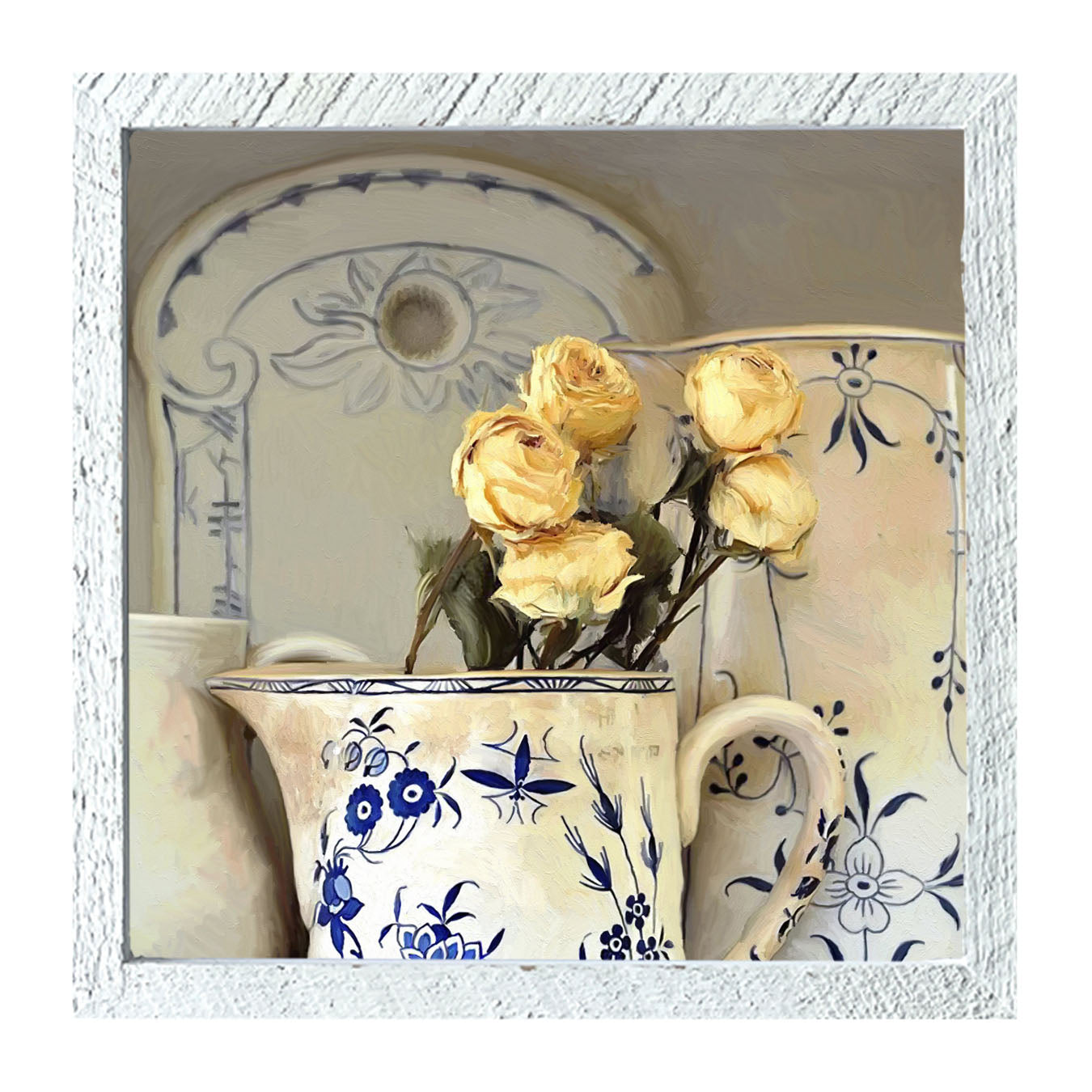 Yellow Roses in vase - Framed Art