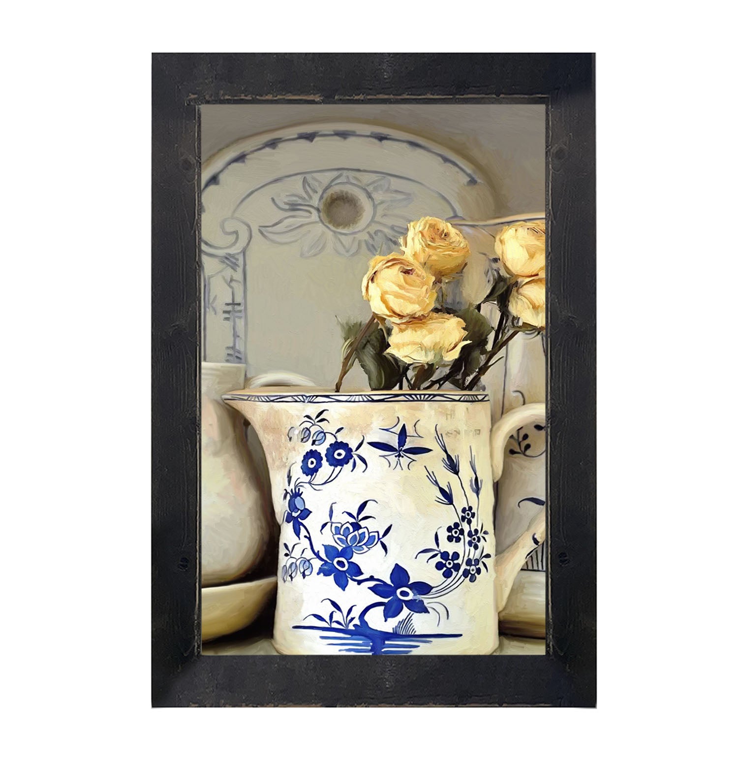 Yellow Roses in vase - Framed Art