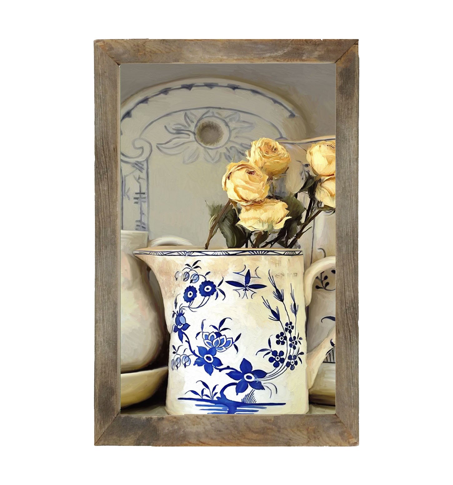 Yellow Roses in vase - Framed Art