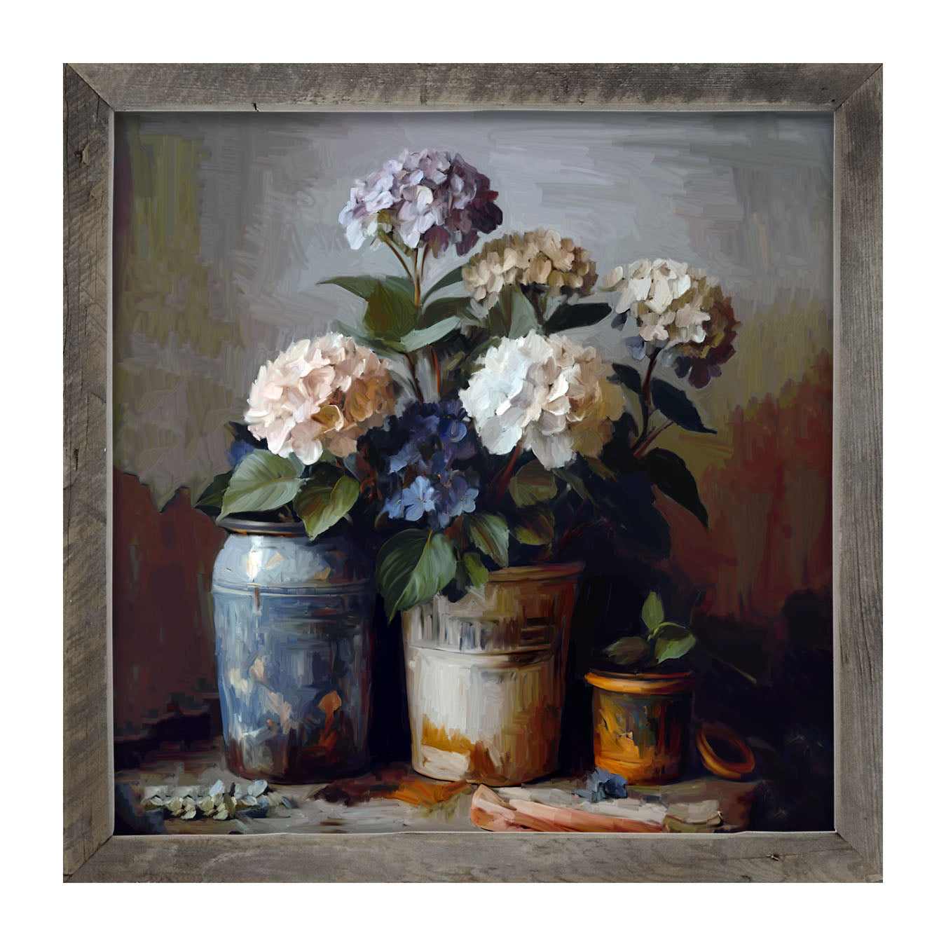Rustic Hydrangeas - Framed Art