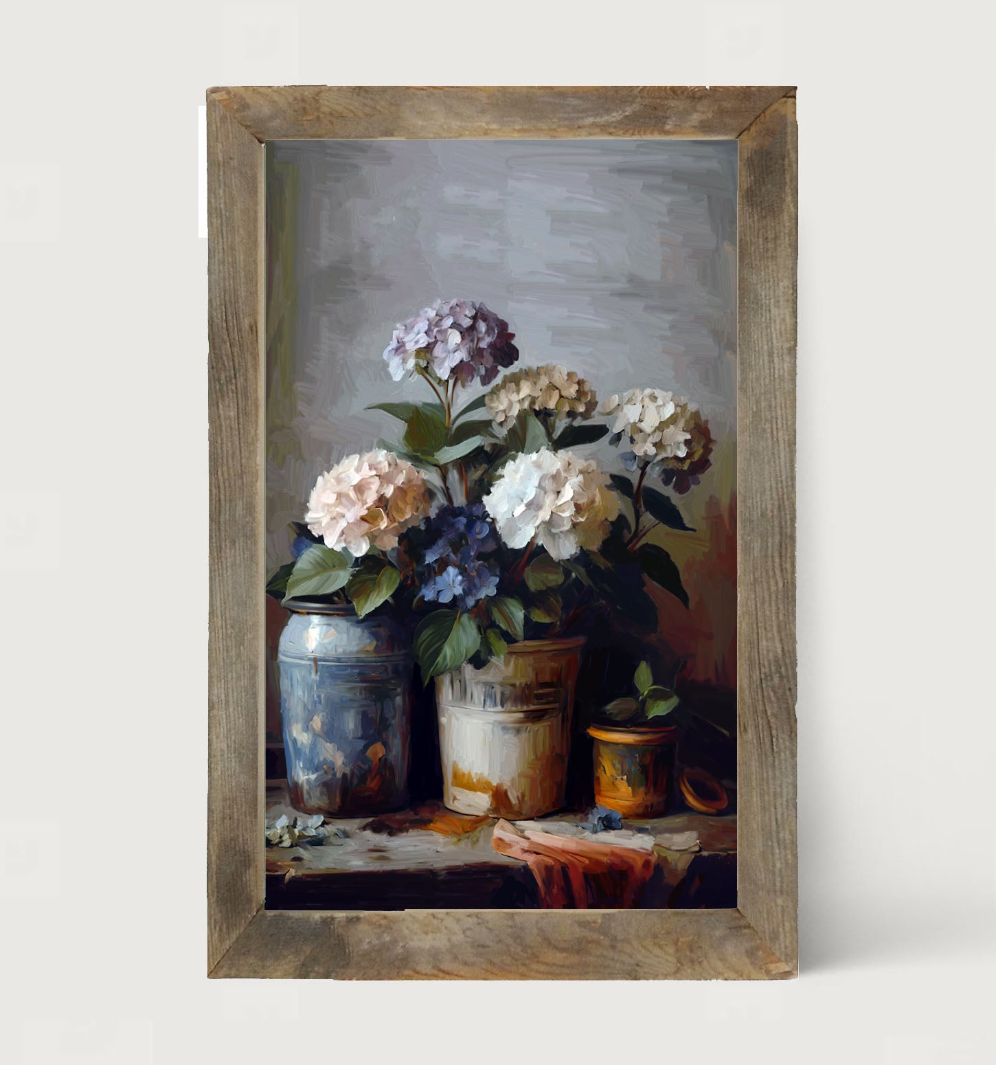 Rustic Hydrangeas - Framed Art