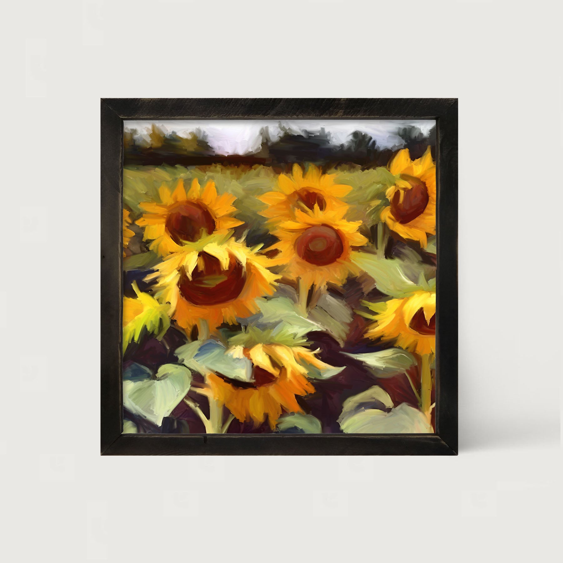 Scenic Sunflowers - Framed Art