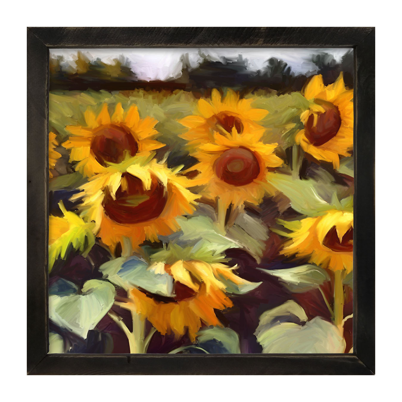 Scenic Sunflowers - Framed Art