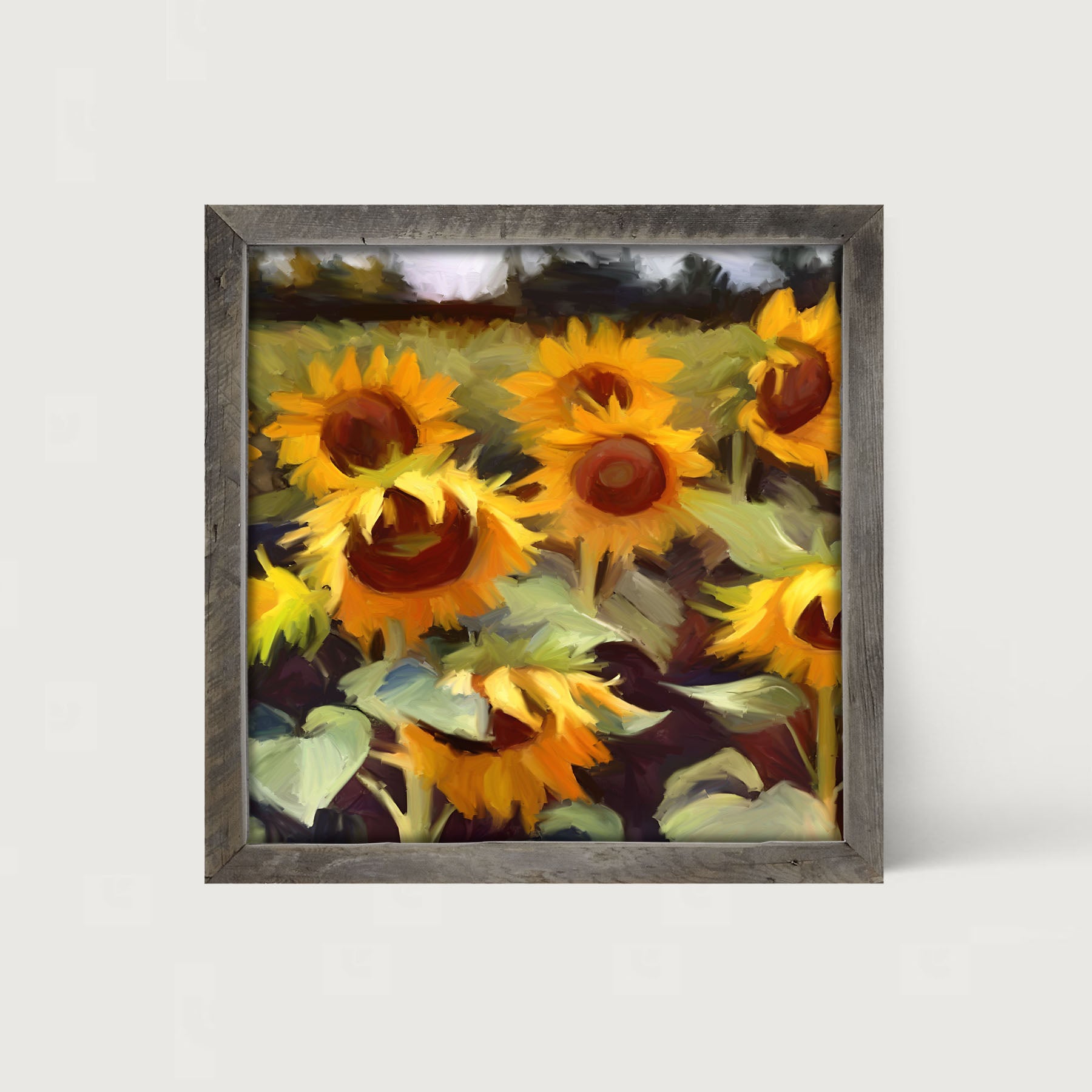 Scenic Sunflowers - Framed Art