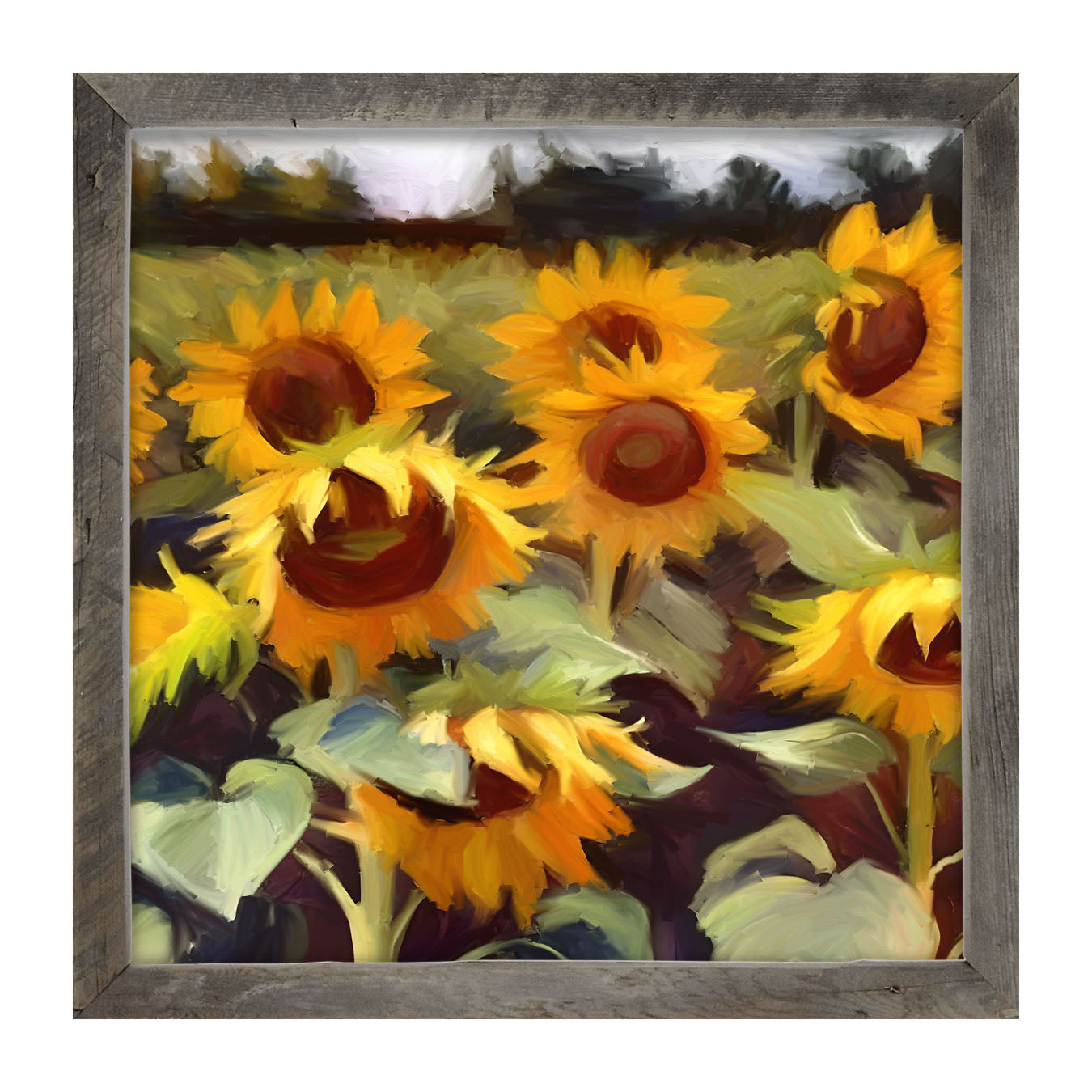 Scenic Sunflowers - Framed Art