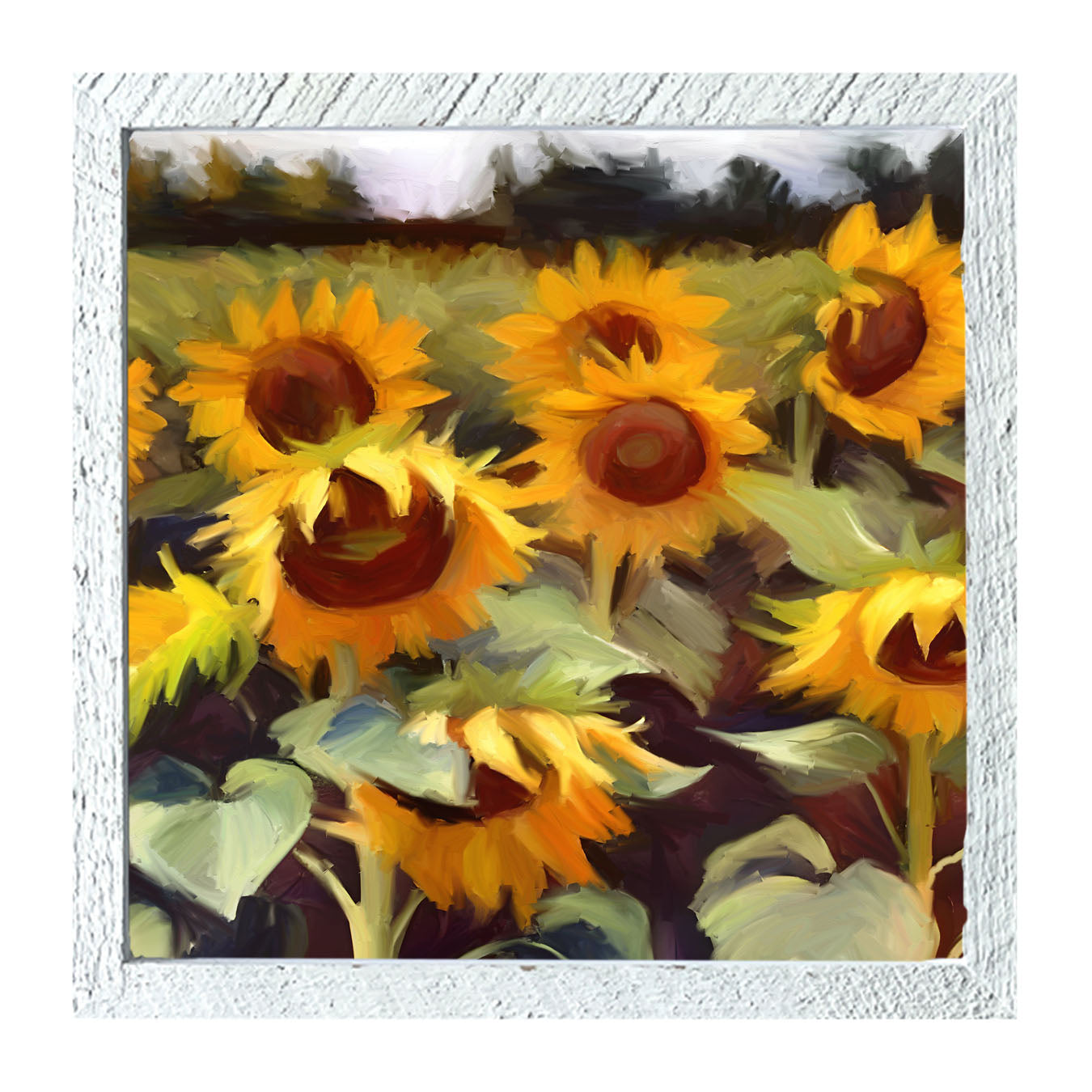 Scenic Sunflowers - Framed Art