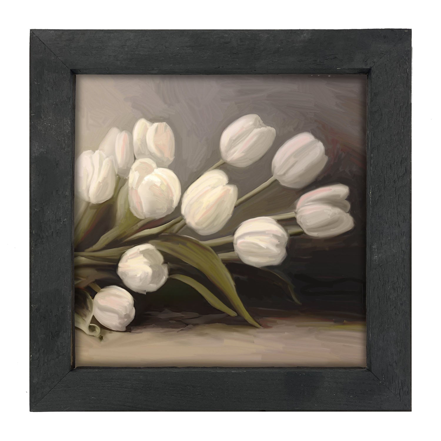White Tulips - Framed art