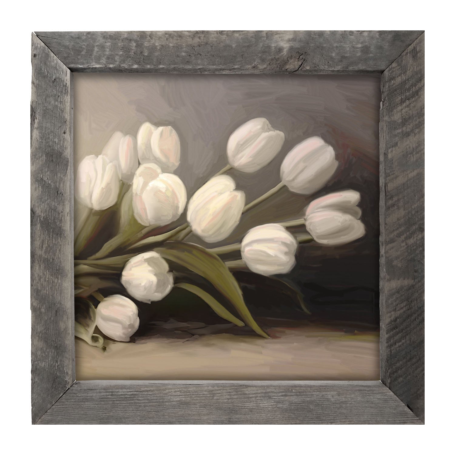 White Tulips - Framed art