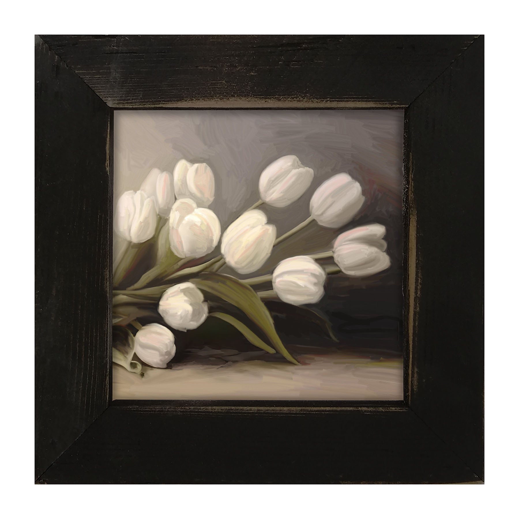 White Tulips - Framed art