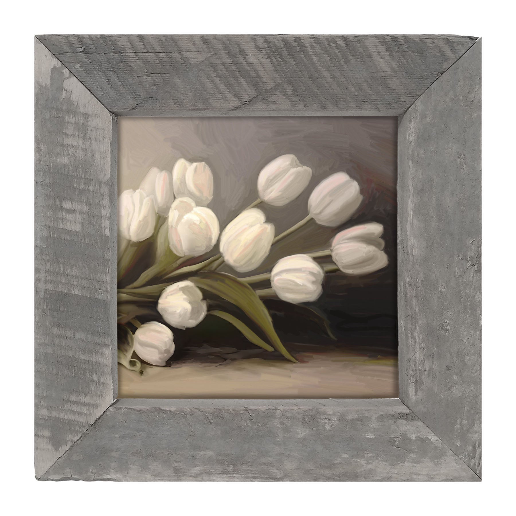 White Tulips - Framed art