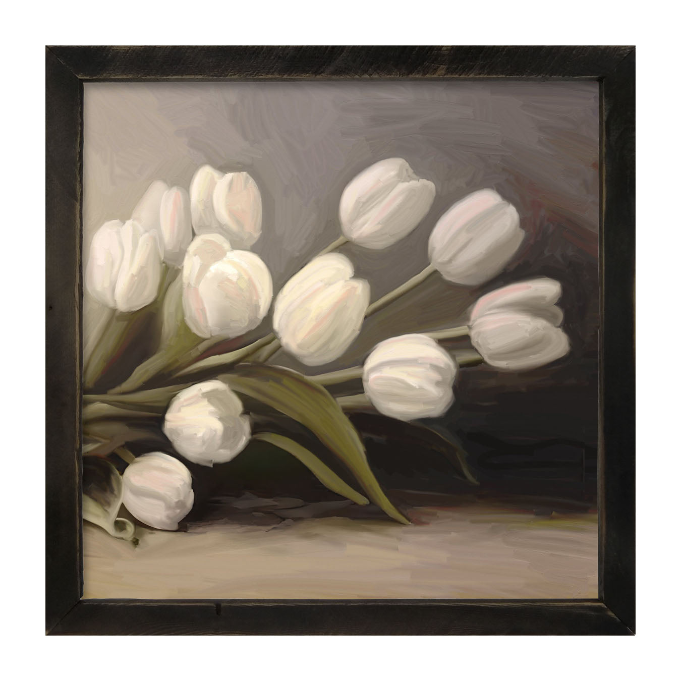 White Tulips - Framed art