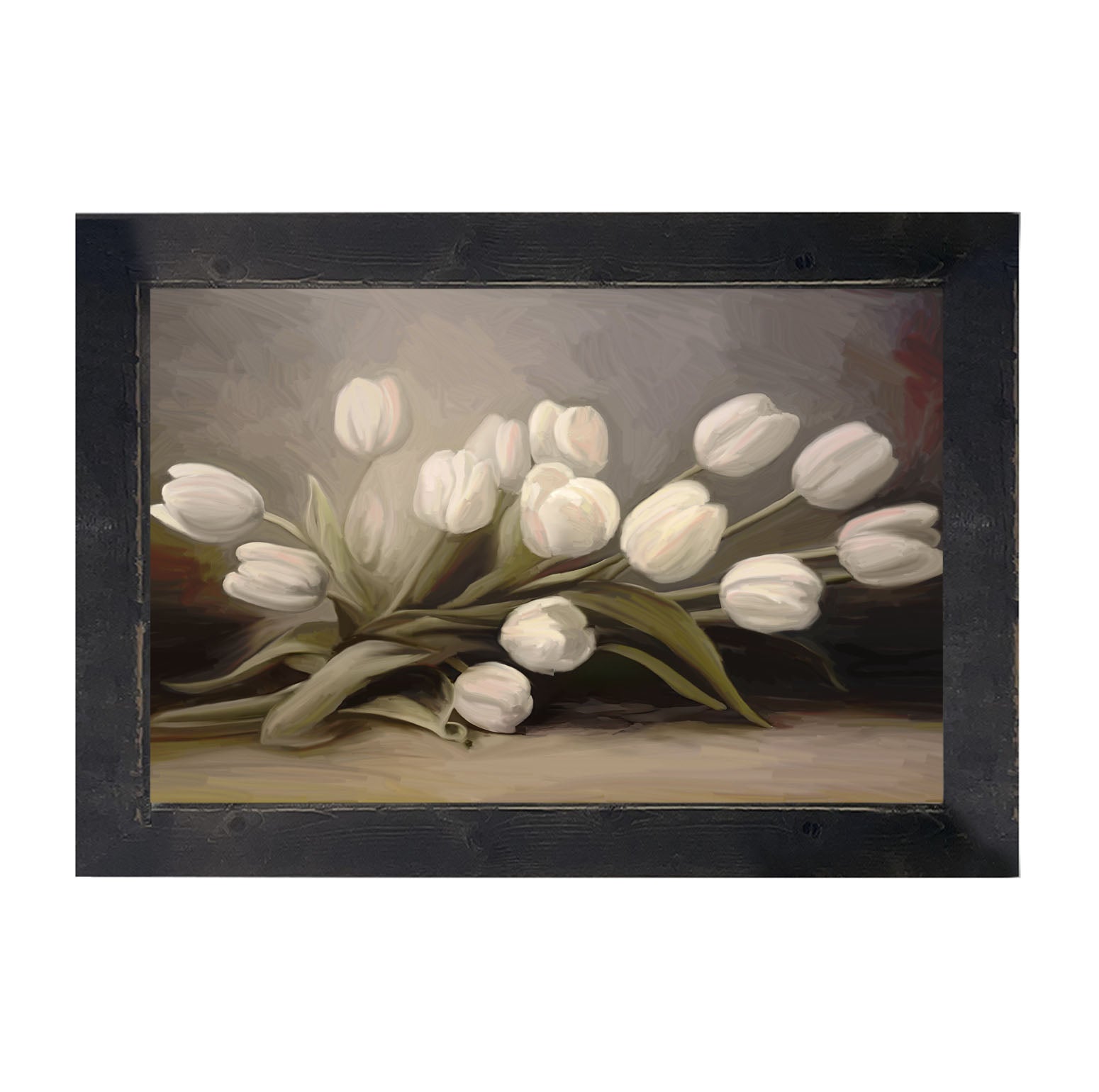 White Tulips - Framed art