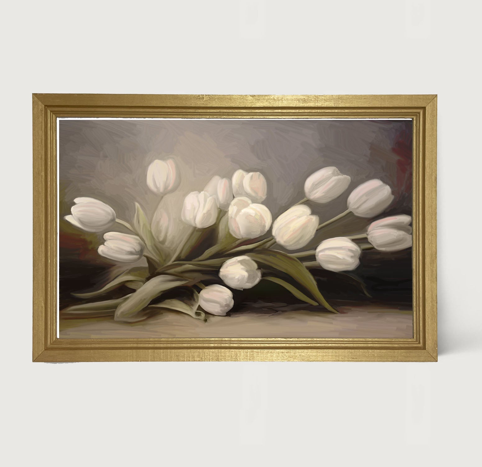 White Tulips - Framed art