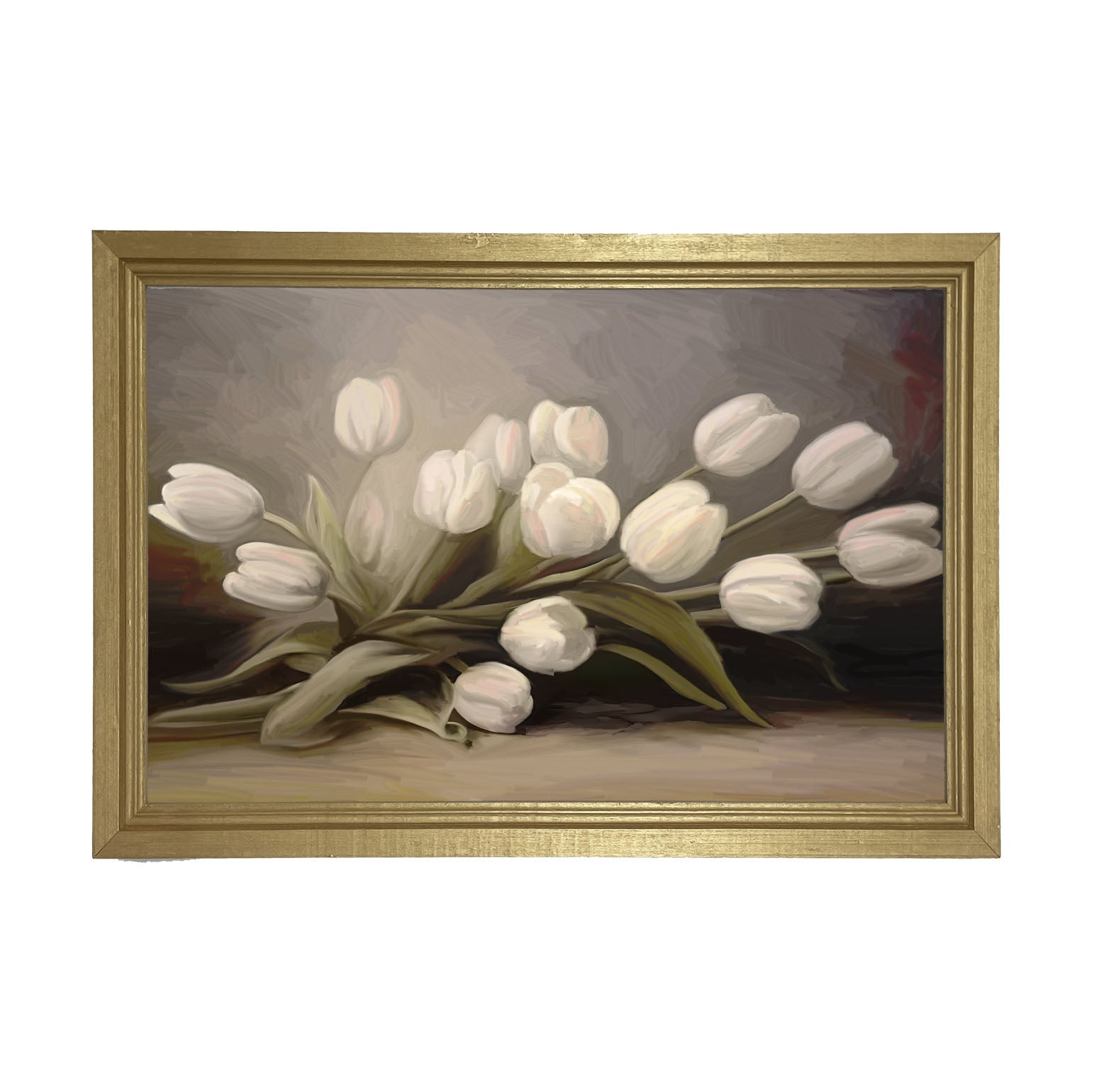 White Tulips - Framed art