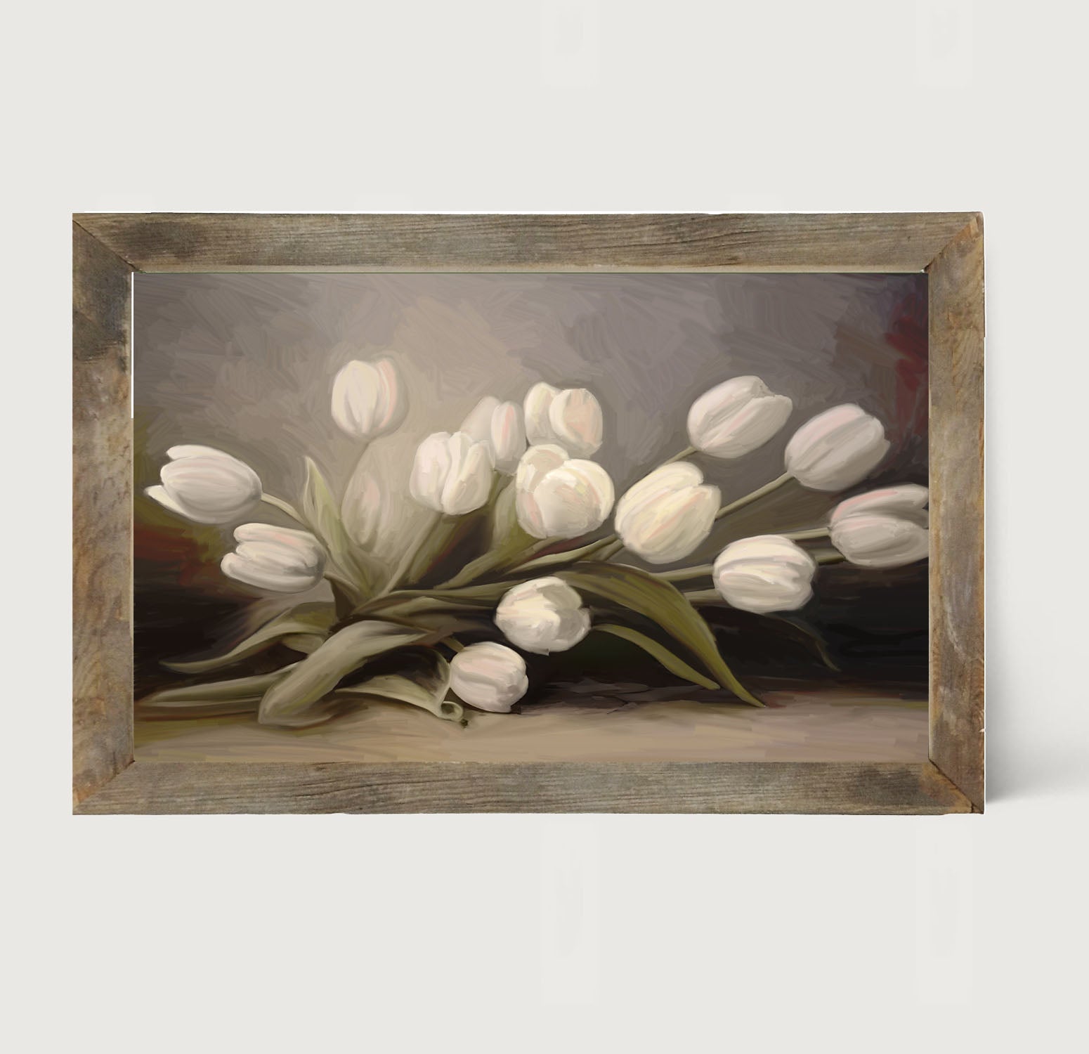 White Tulips - Framed art