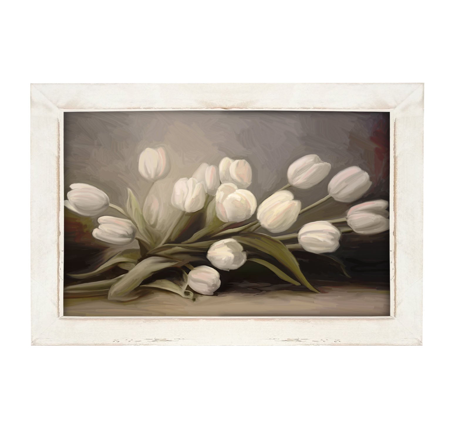 White Tulips - Framed art