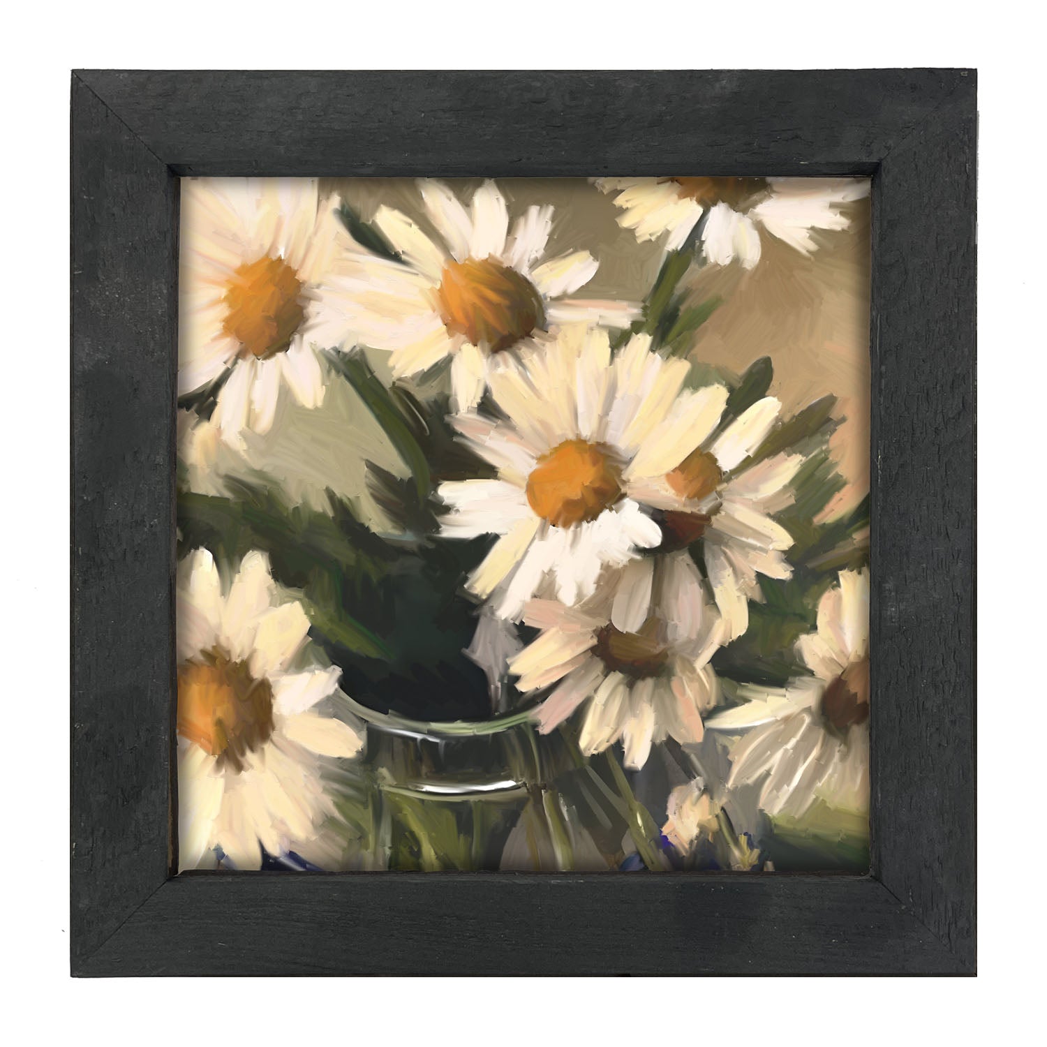 Glass Vase of Daisies - Framed art