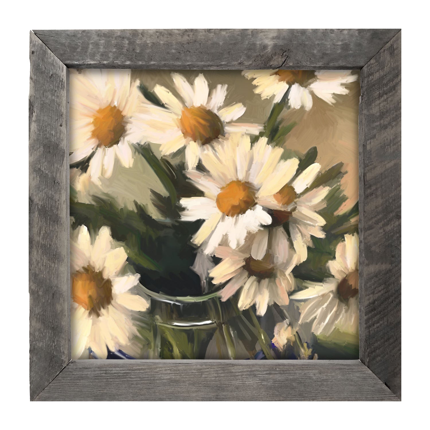 Glass Vase of Daisies - Framed art