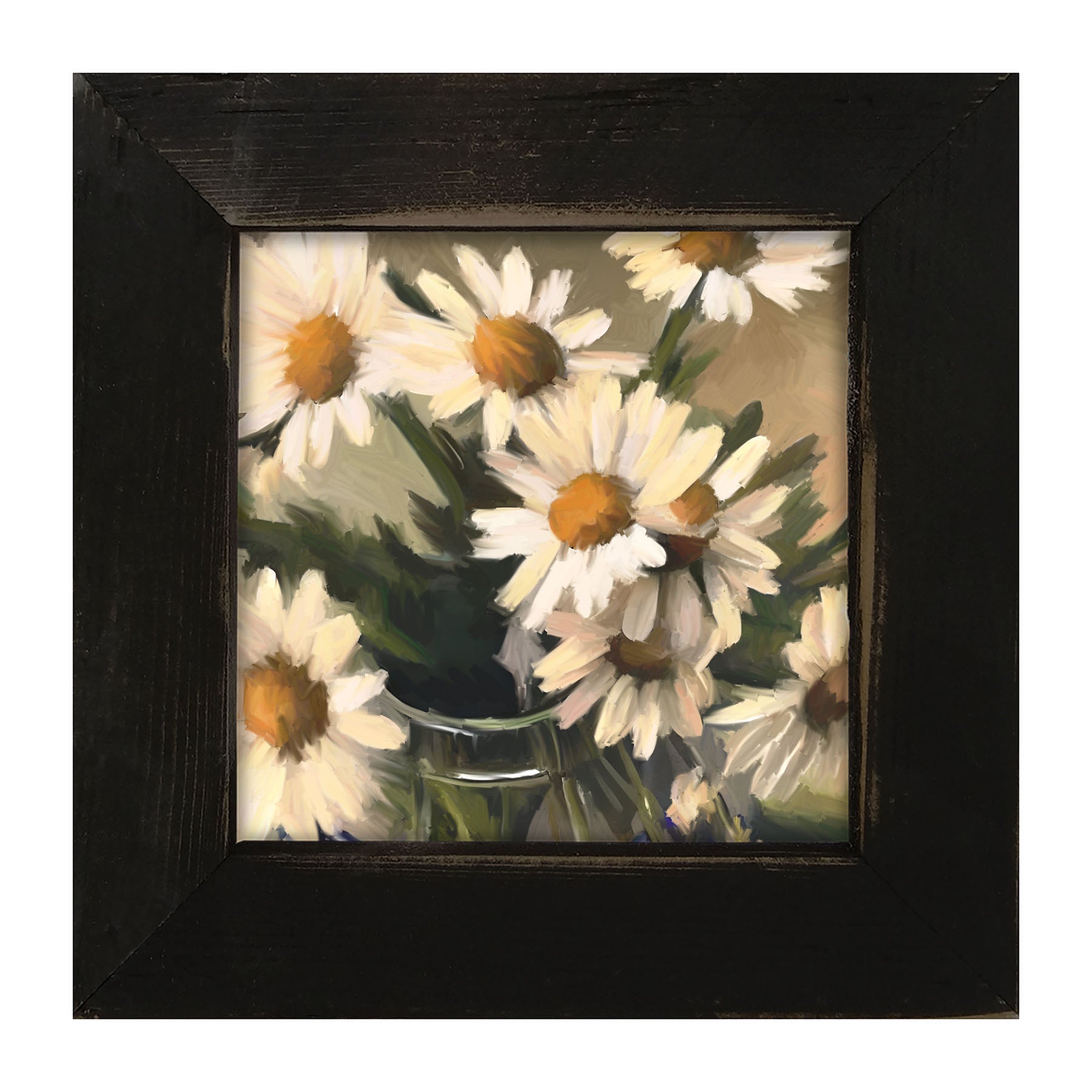 Glass Vase of Daisies - Framed art