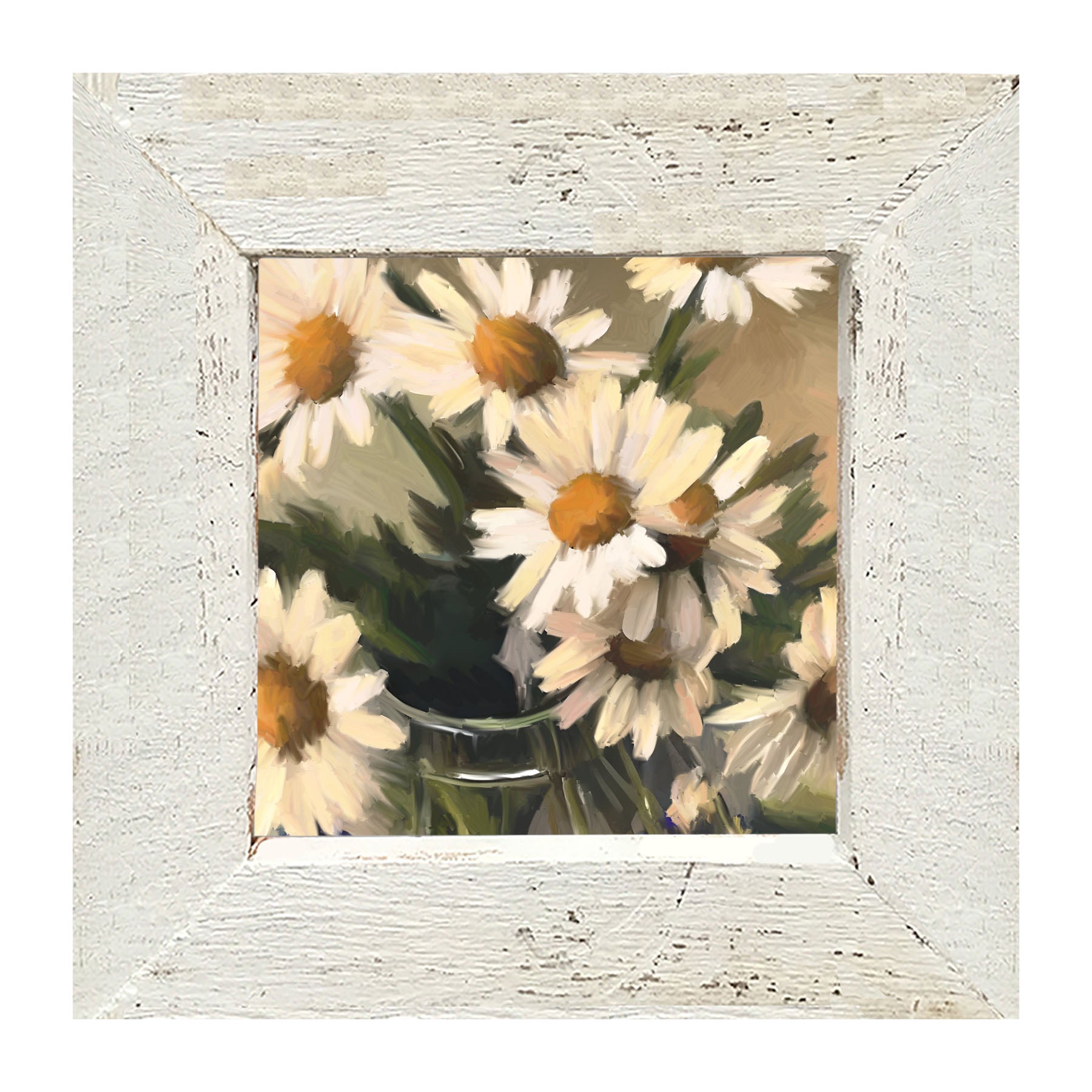 Glass Vase of Daisies - Framed art