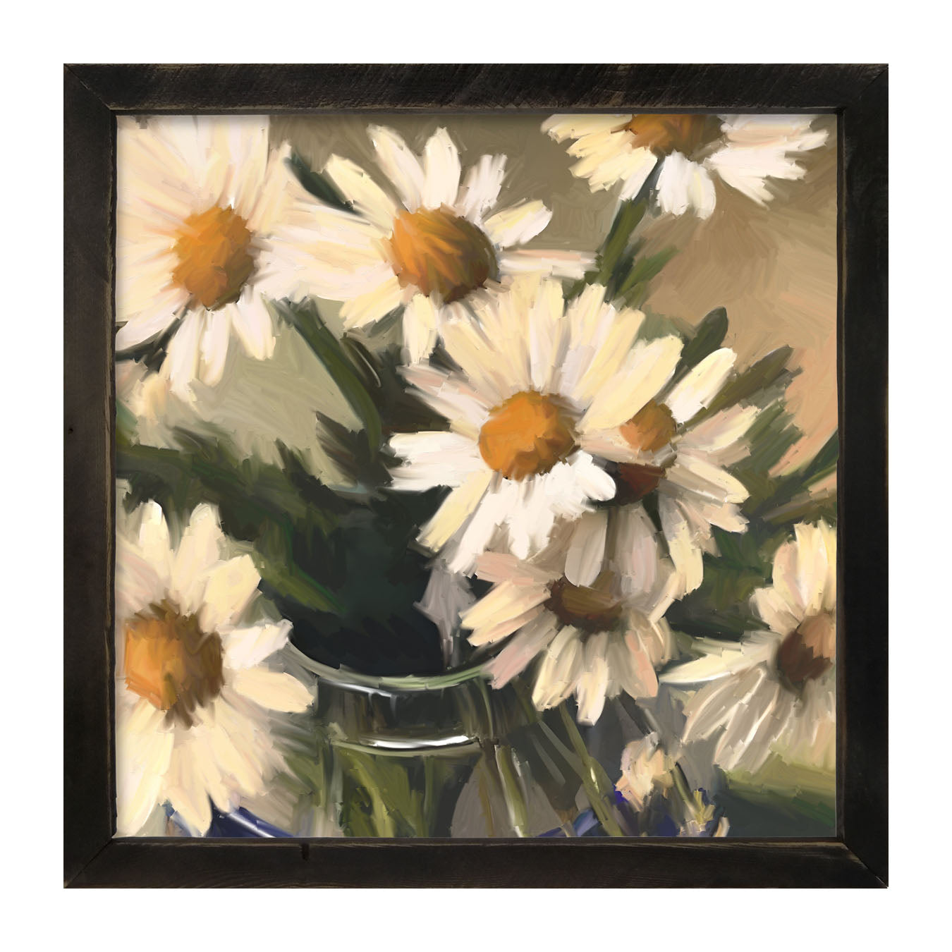 Glass Vase of Daisies - Framed art