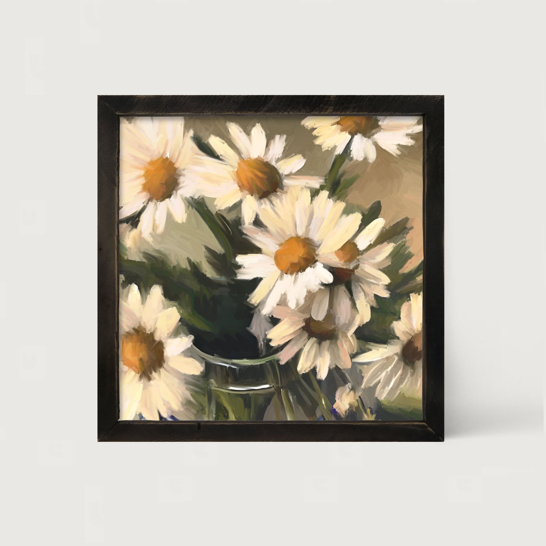Glass Vase of Daisies - Framed art
