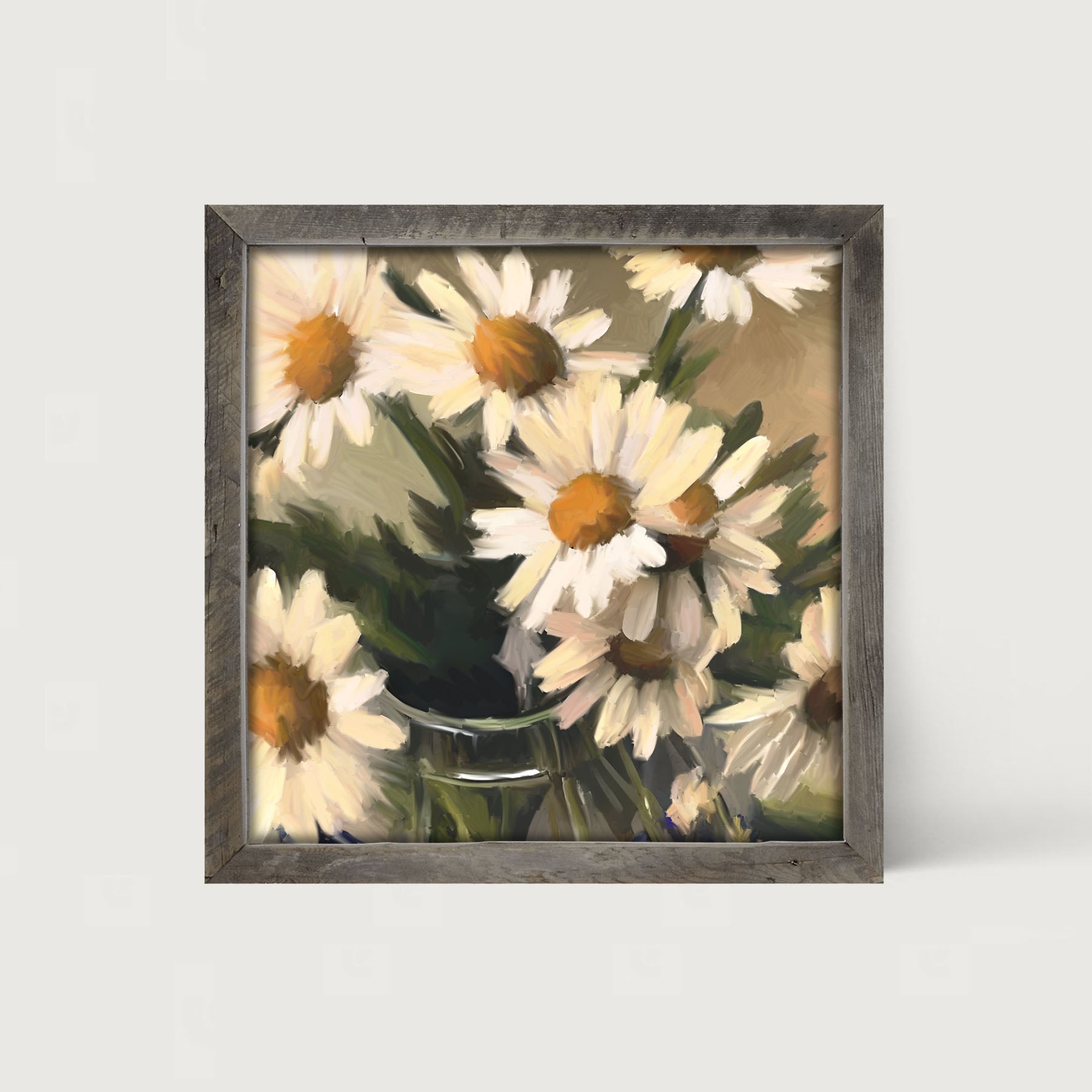 Glass Vase of Daisies - Framed art