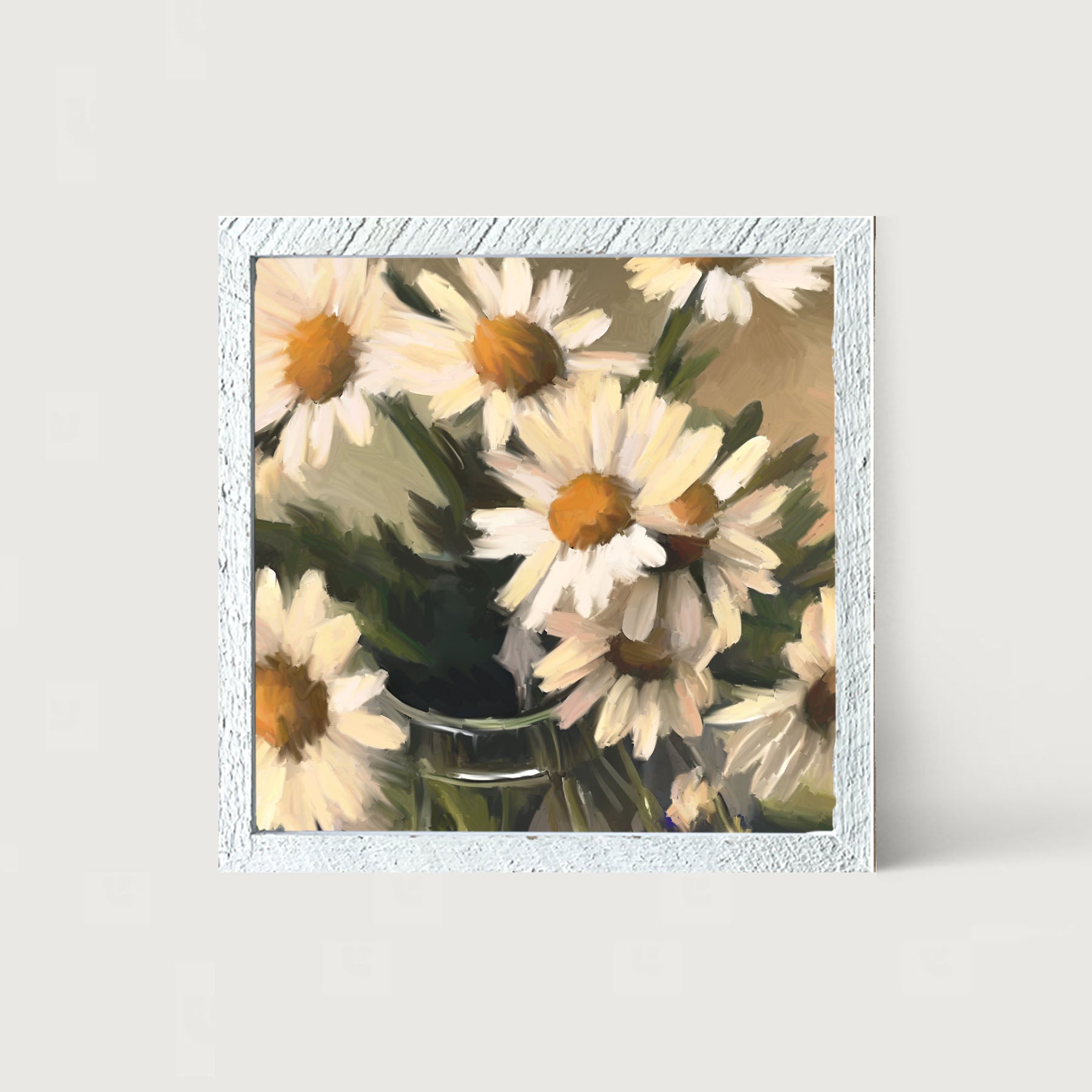 Glass Vase of Daisies - Framed art