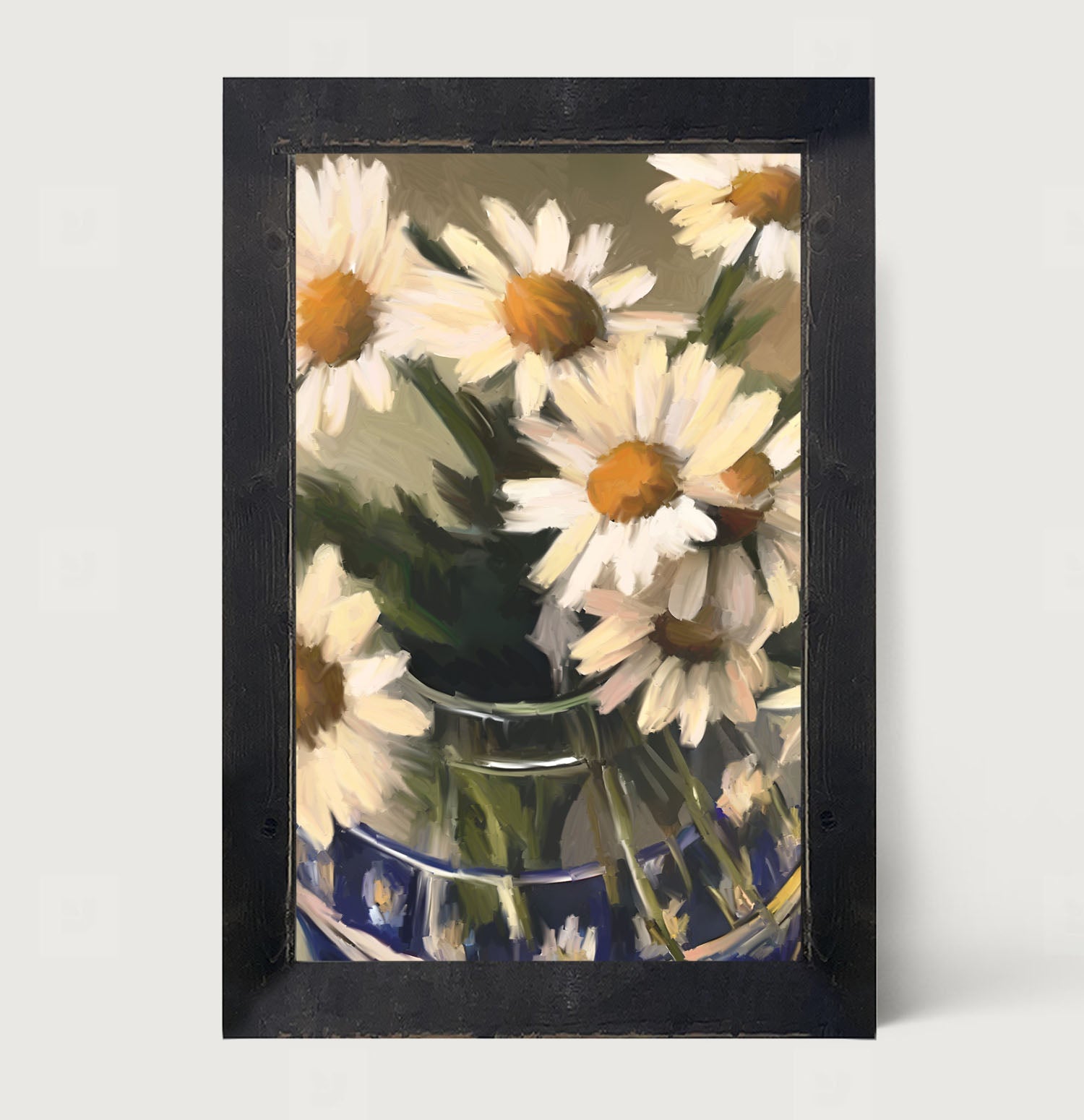 Glass Vase of Daisies - Framed art