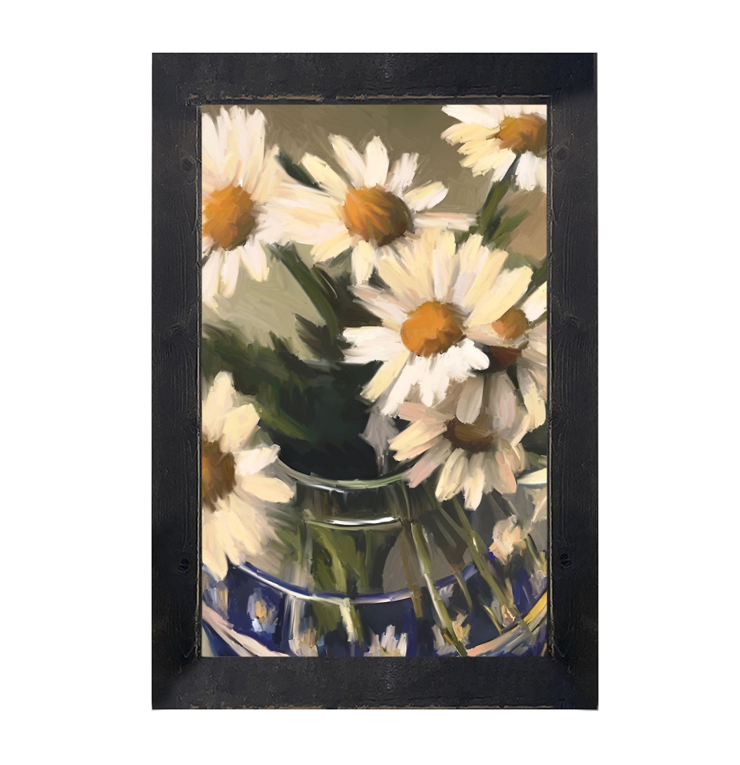 Glass Vase of Daisies - Framed art