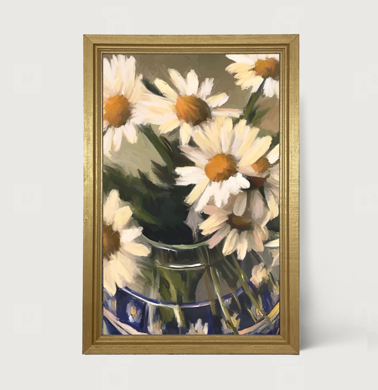 Glass Vase of Daisies - Framed art