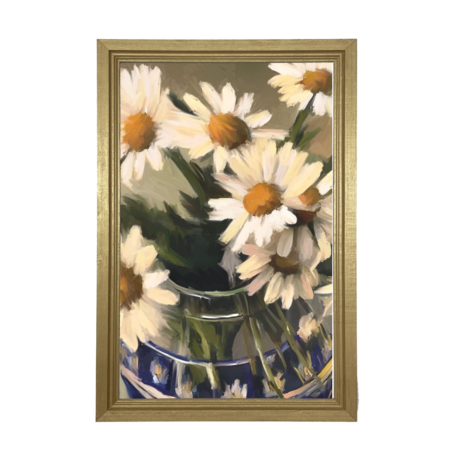 Glass Vase of Daisies - Framed art