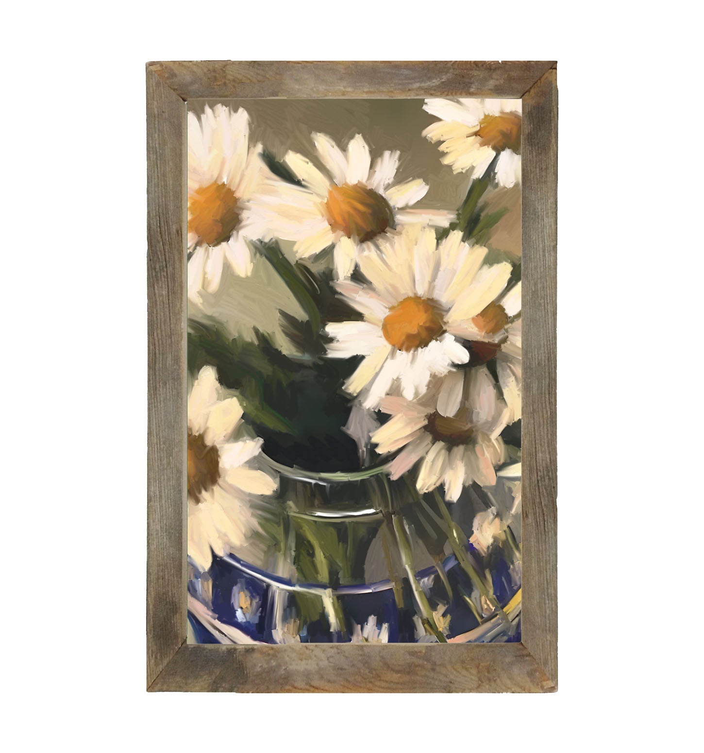 Glass Vase of Daisies - Framed art
