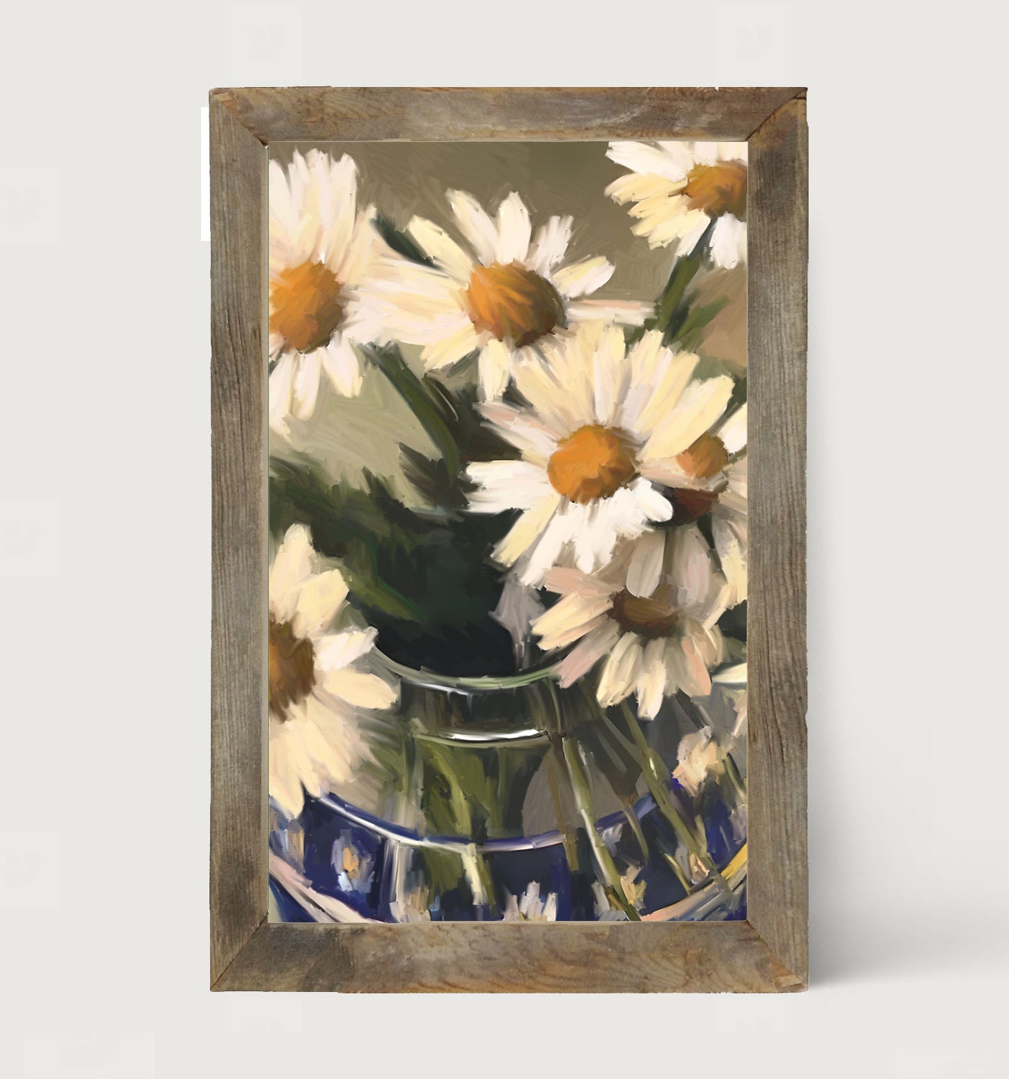 Glass Vase of Daisies - Framed art