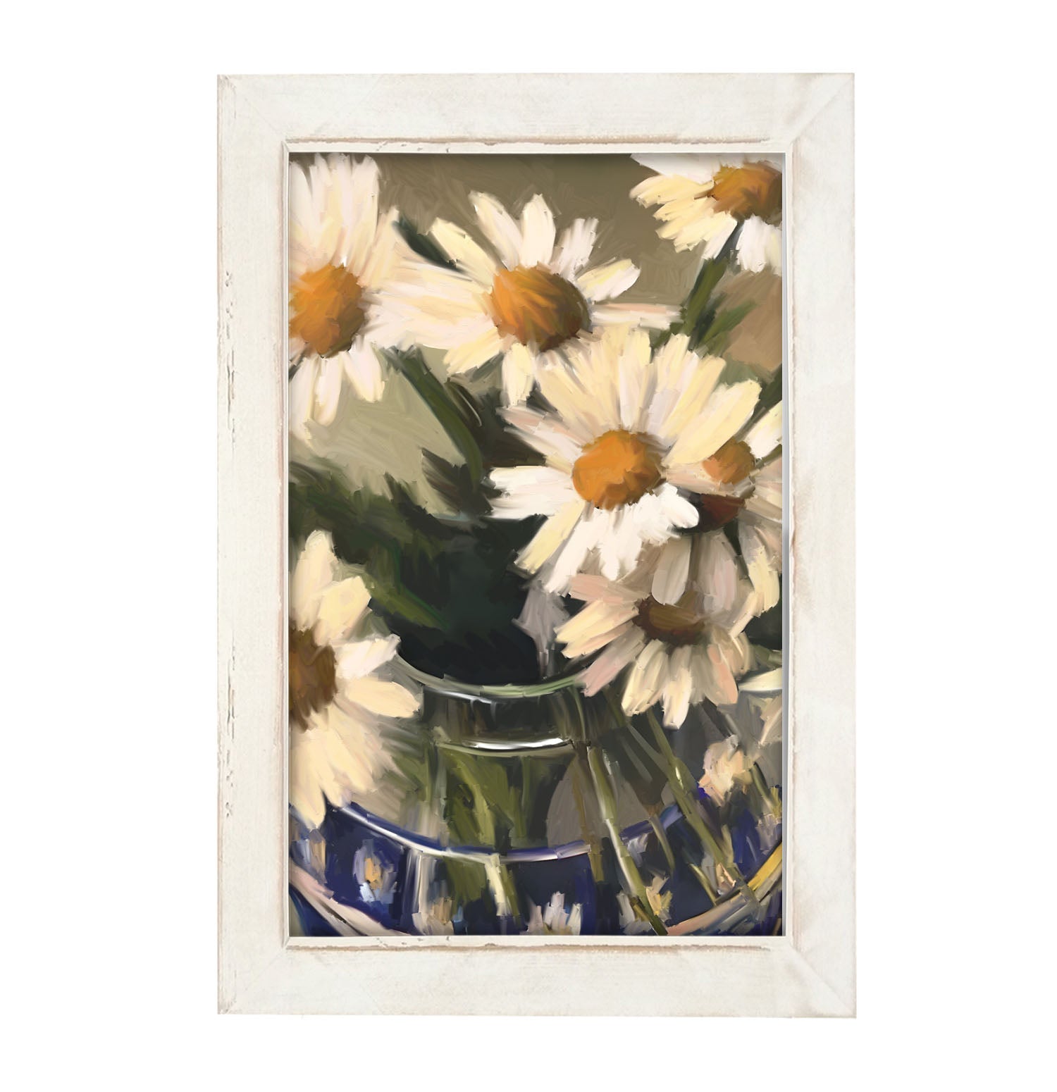 Glass Vase of Daisies - Framed art