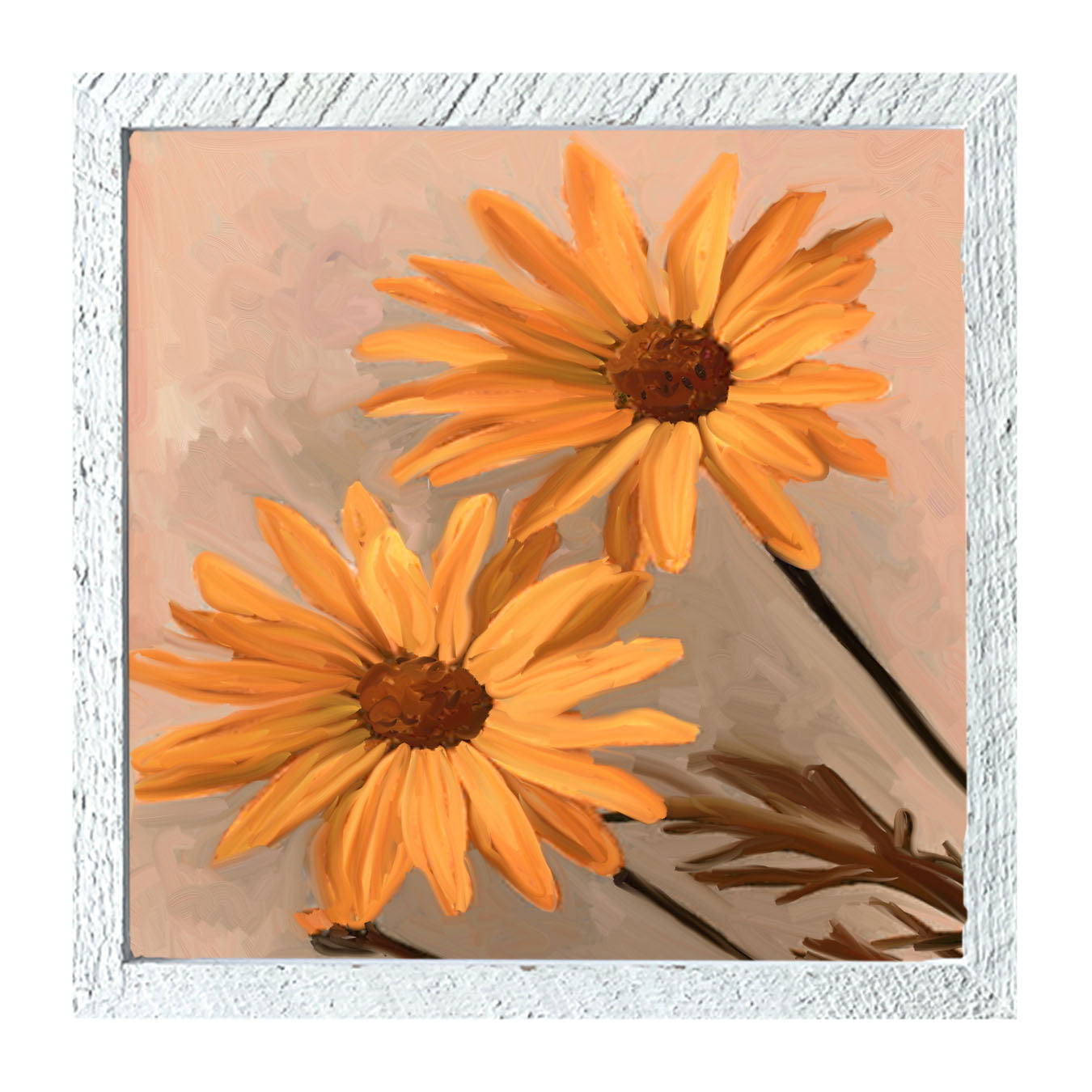 Two Daisies - Framed art