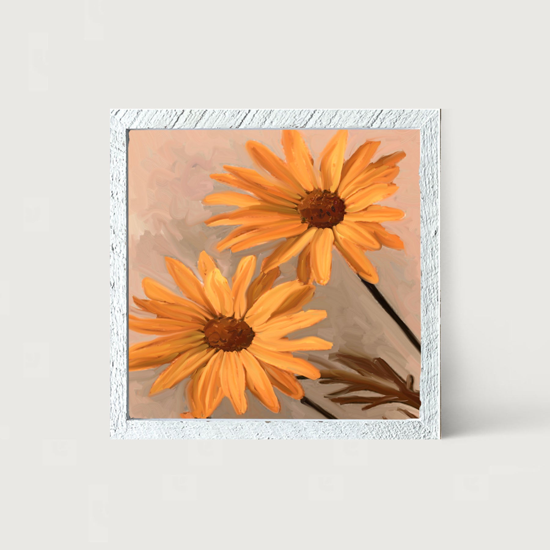 Two Daisies - Framed art