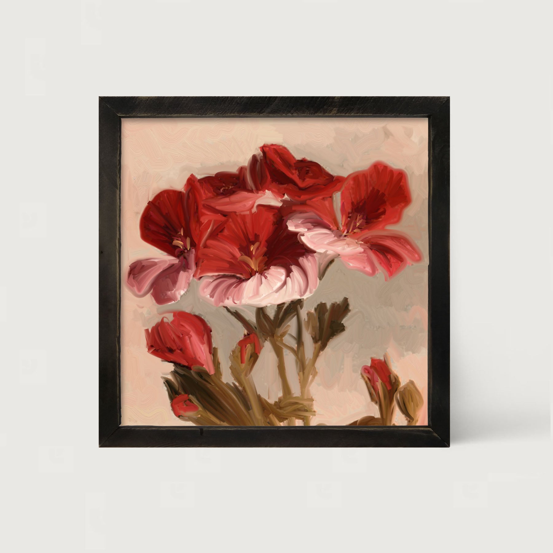 Geranium with Pink Petals - Framed art