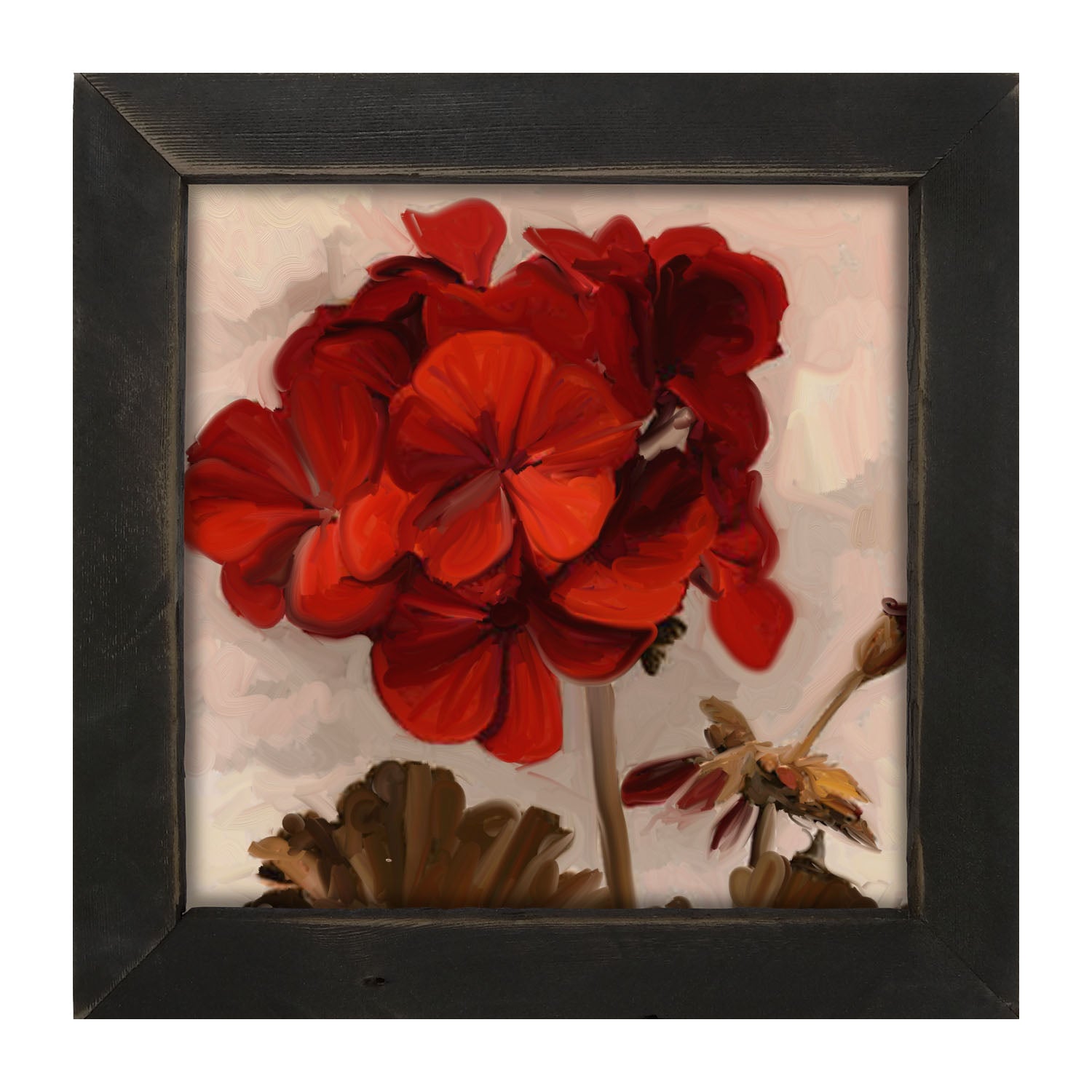 Red Geranium - Framed art