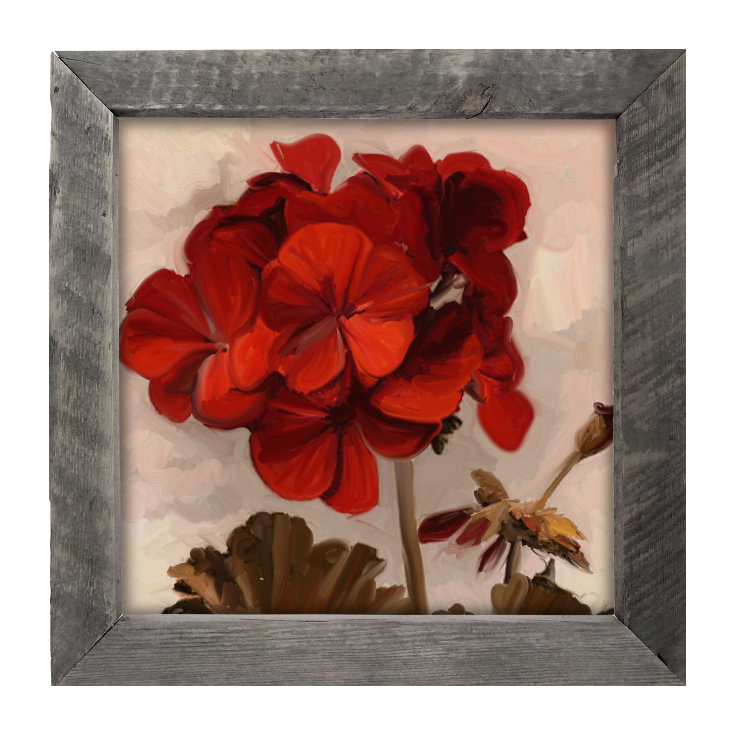 Red Geranium - Framed art