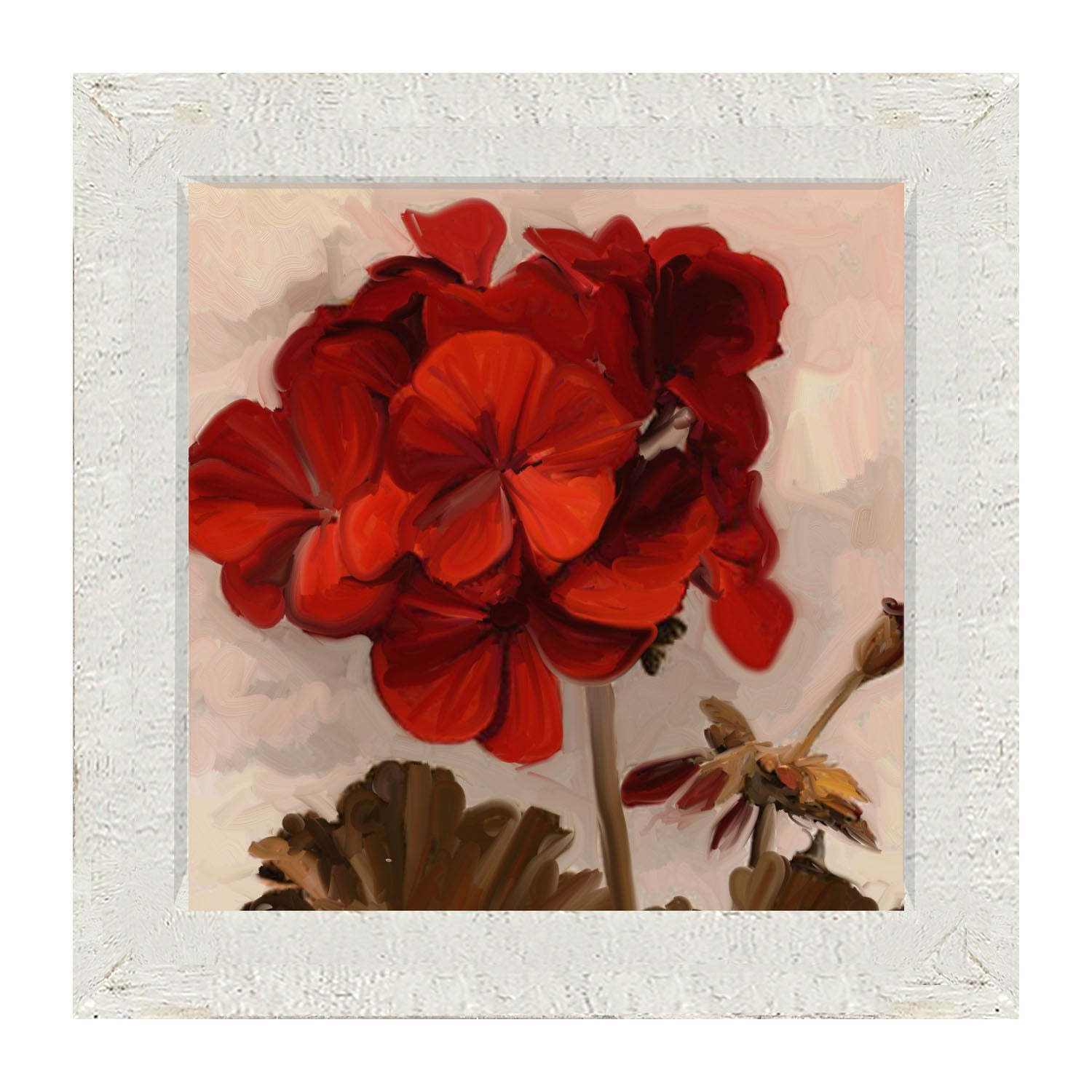 Red Geranium - Framed art
