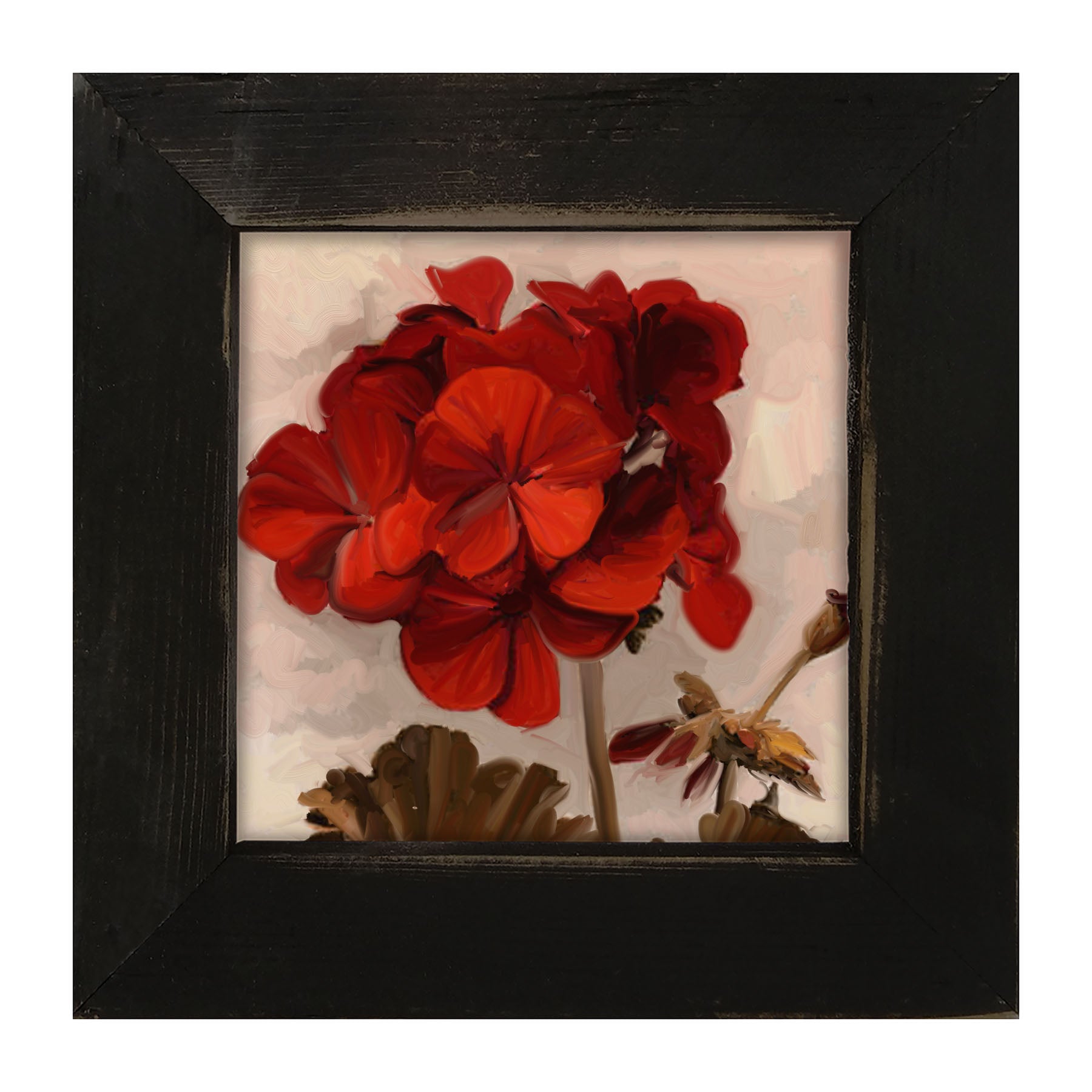 Red Geranium - Framed art