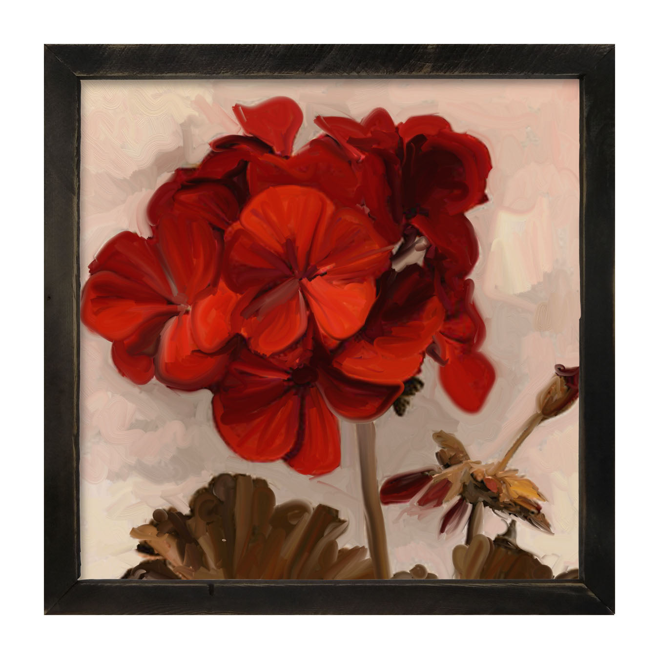 Red Geranium - Framed art