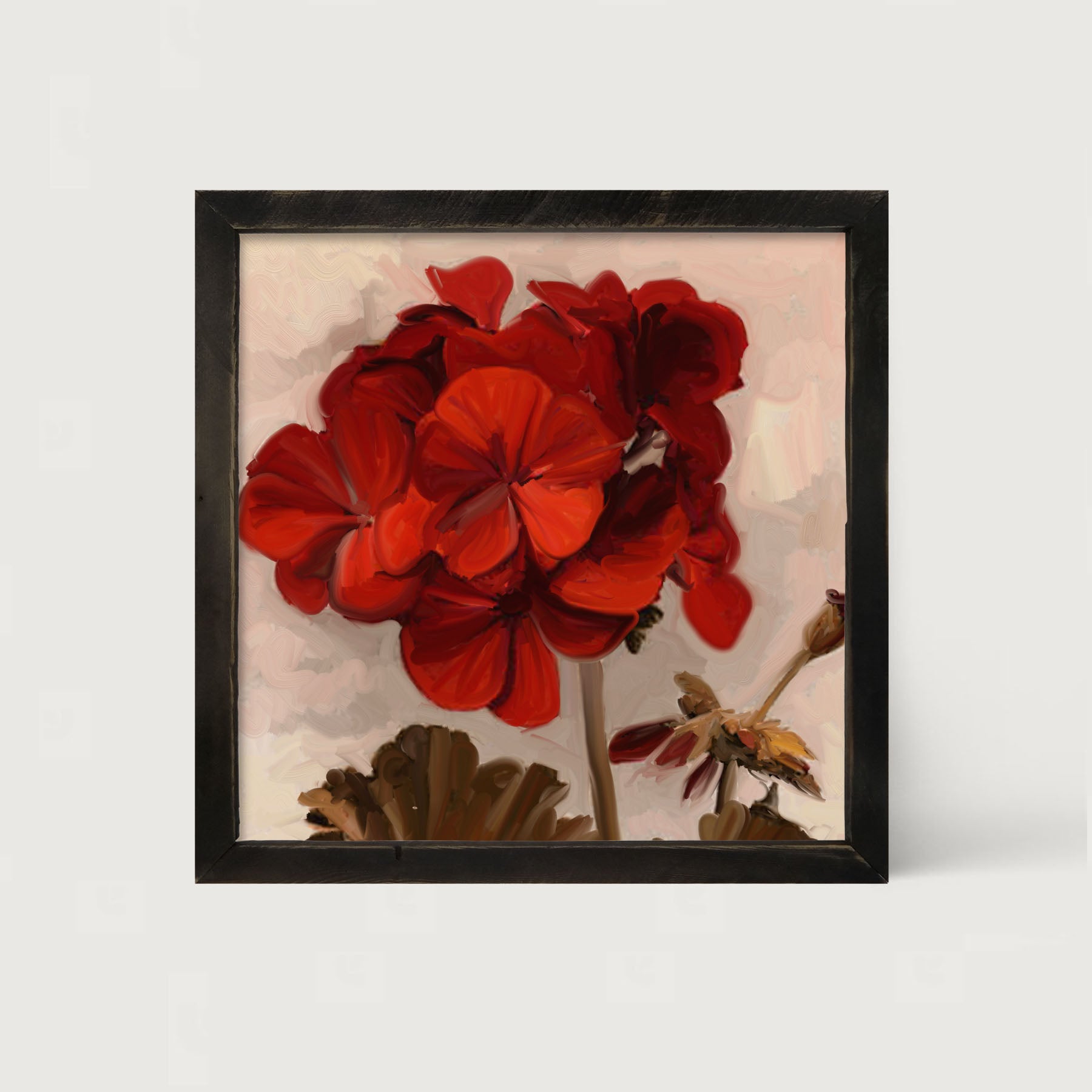 Red Geranium - Framed art
