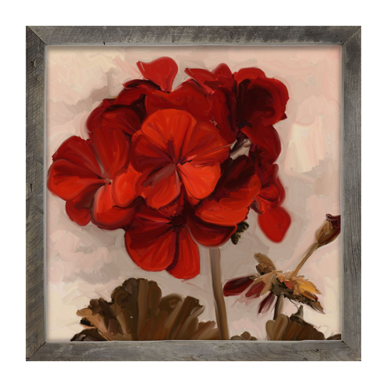 Red Geranium - Framed art