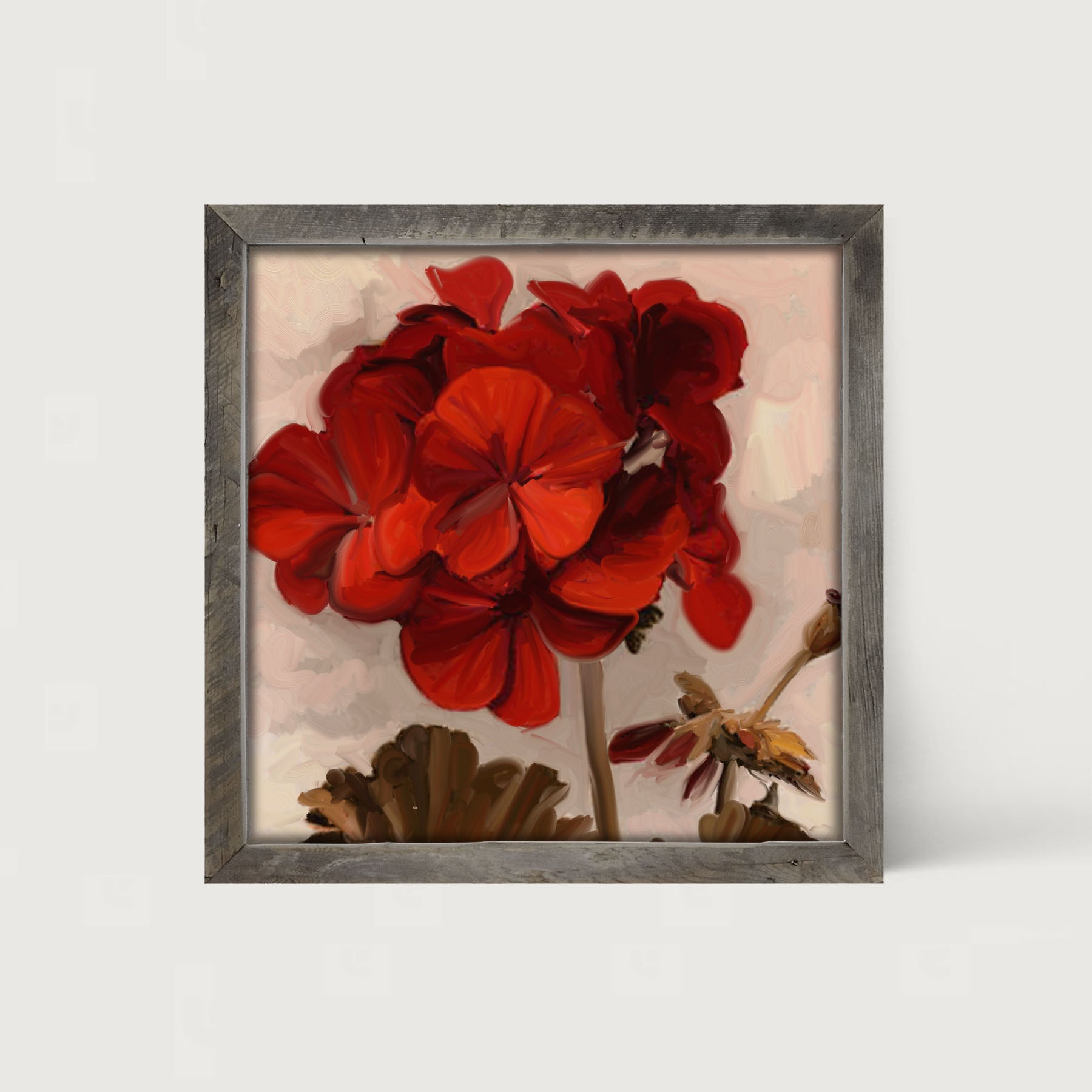 Red Geranium - Framed art