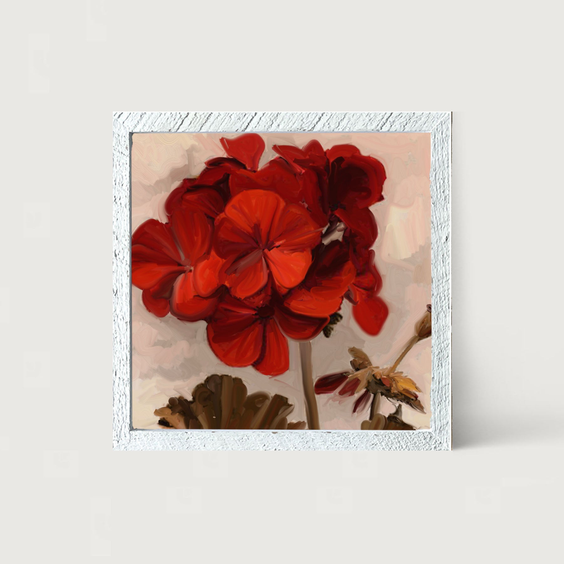Red Geranium - Framed art