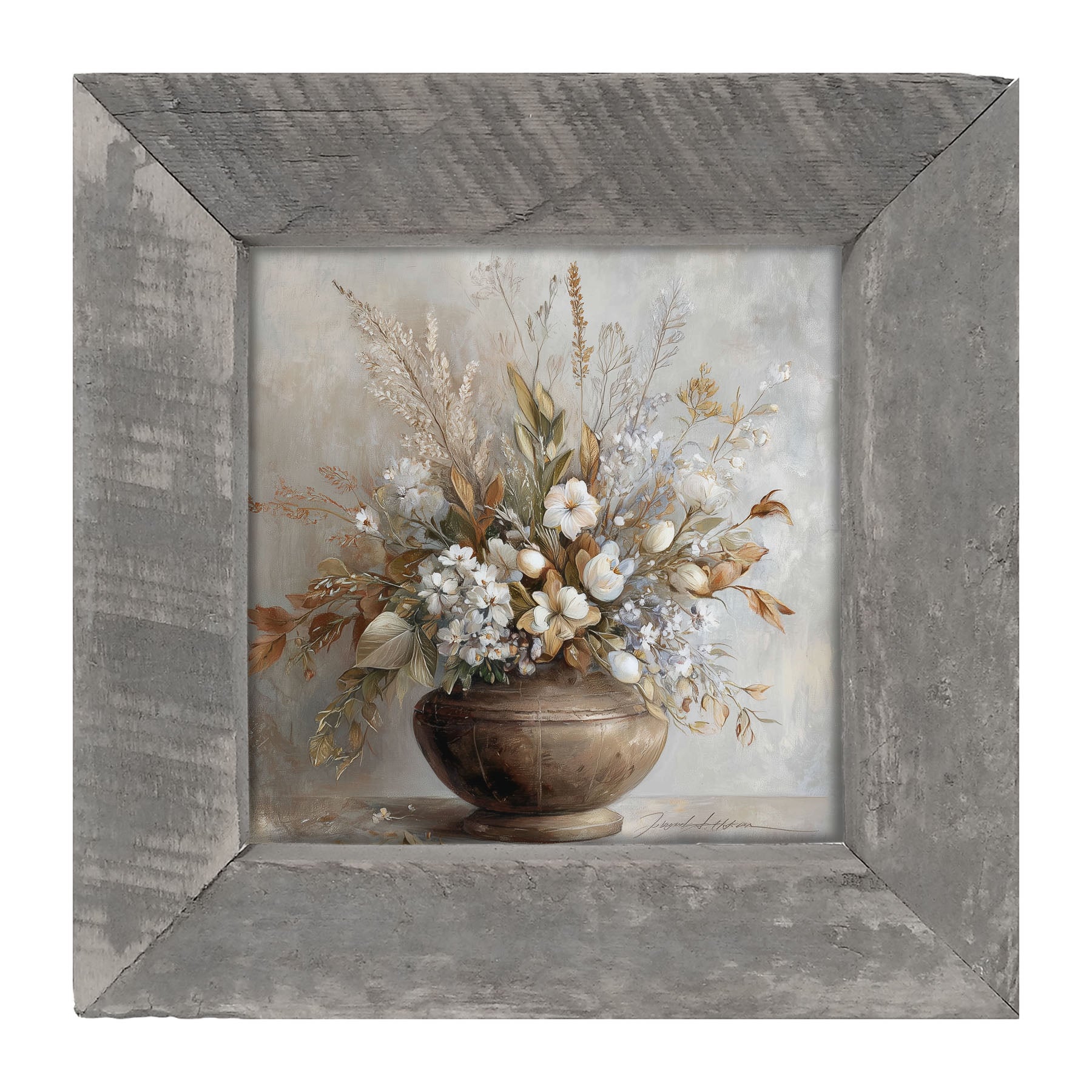 Copper Vase with Floral Bouquet - Framed Art