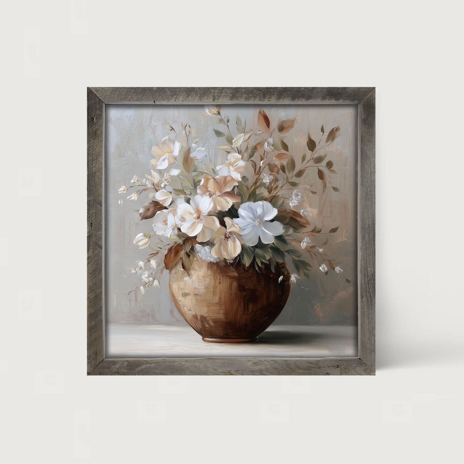 Copper Vase with Blooming Flowers