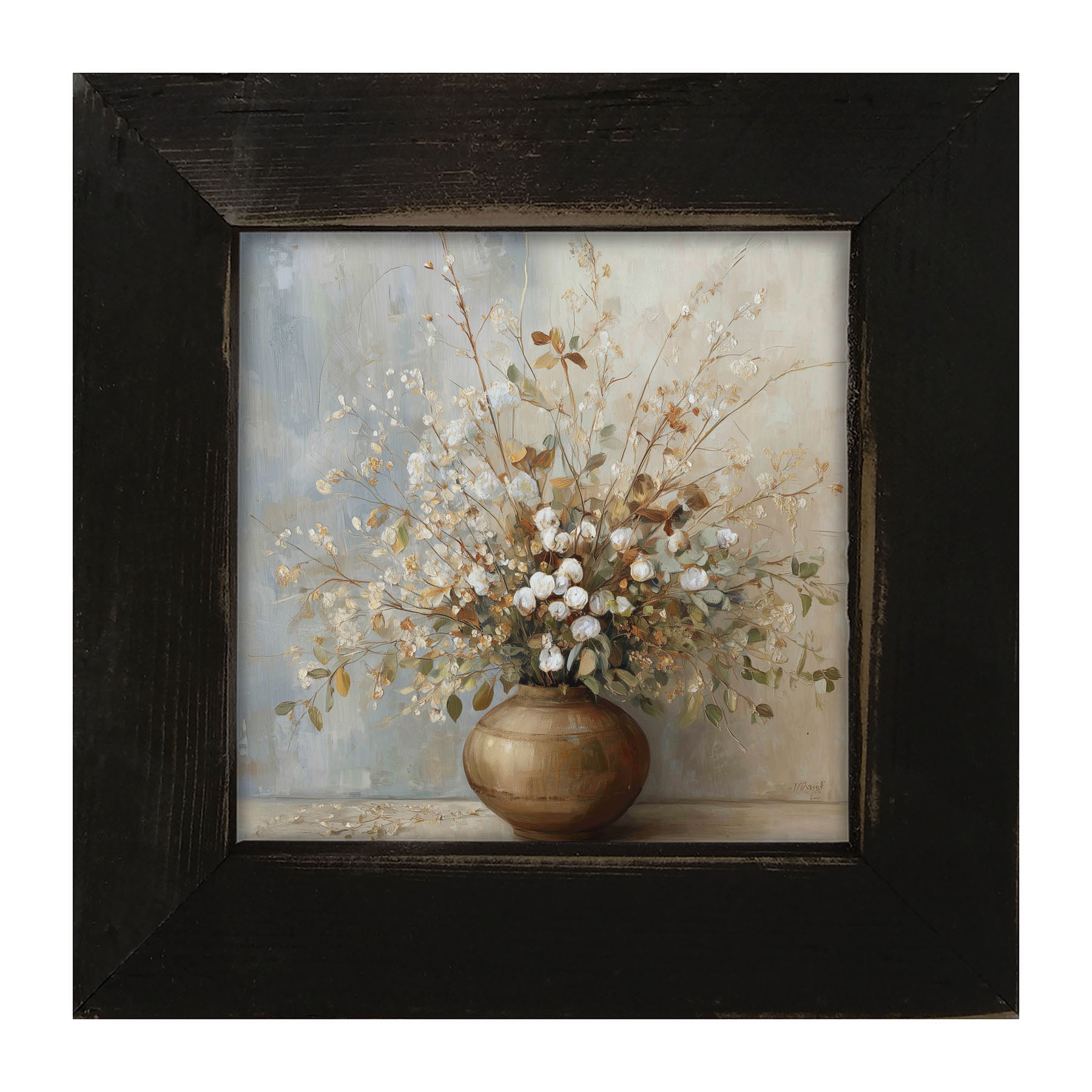 Copper Vase with Rustic Bouquet - Framed Art